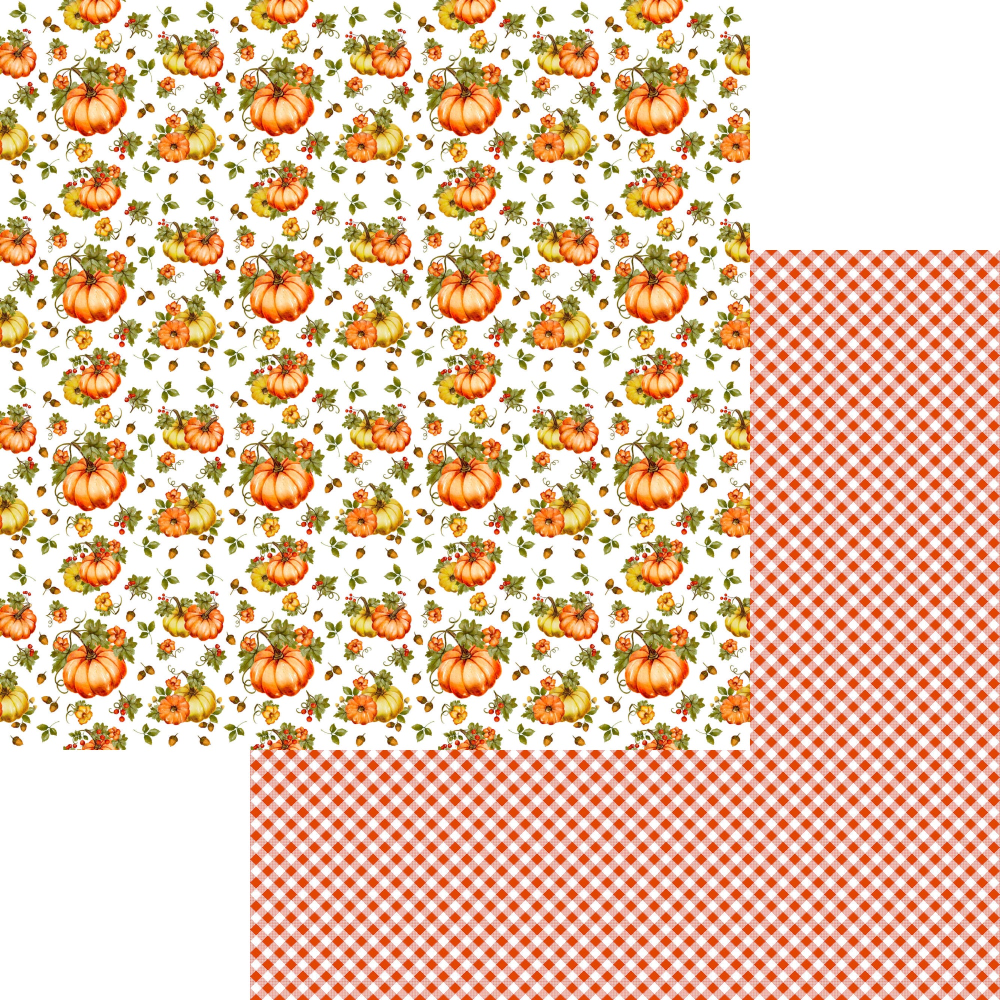 Favorite Fall Collection Plenty of Pumpkins 12 x 12 Double-Sided Scrapbook Paper by SSC Designs