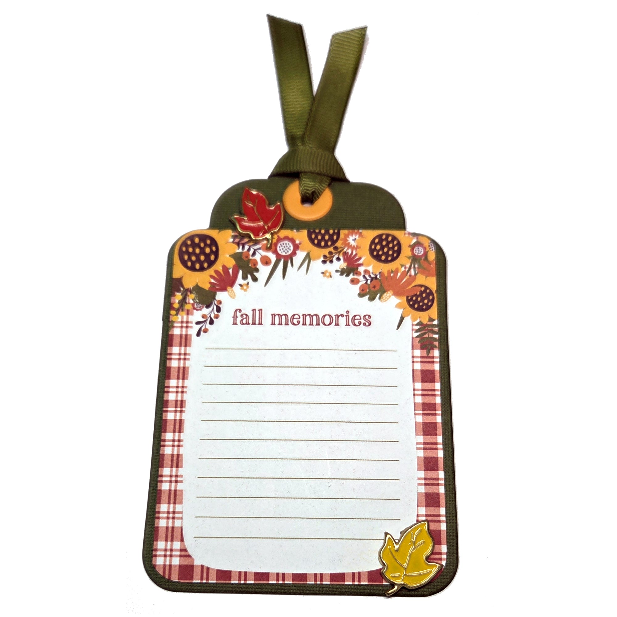Fall Memories 3 x 5 Coordinating Scrapbook Tag Embellishment by SSC Designs
