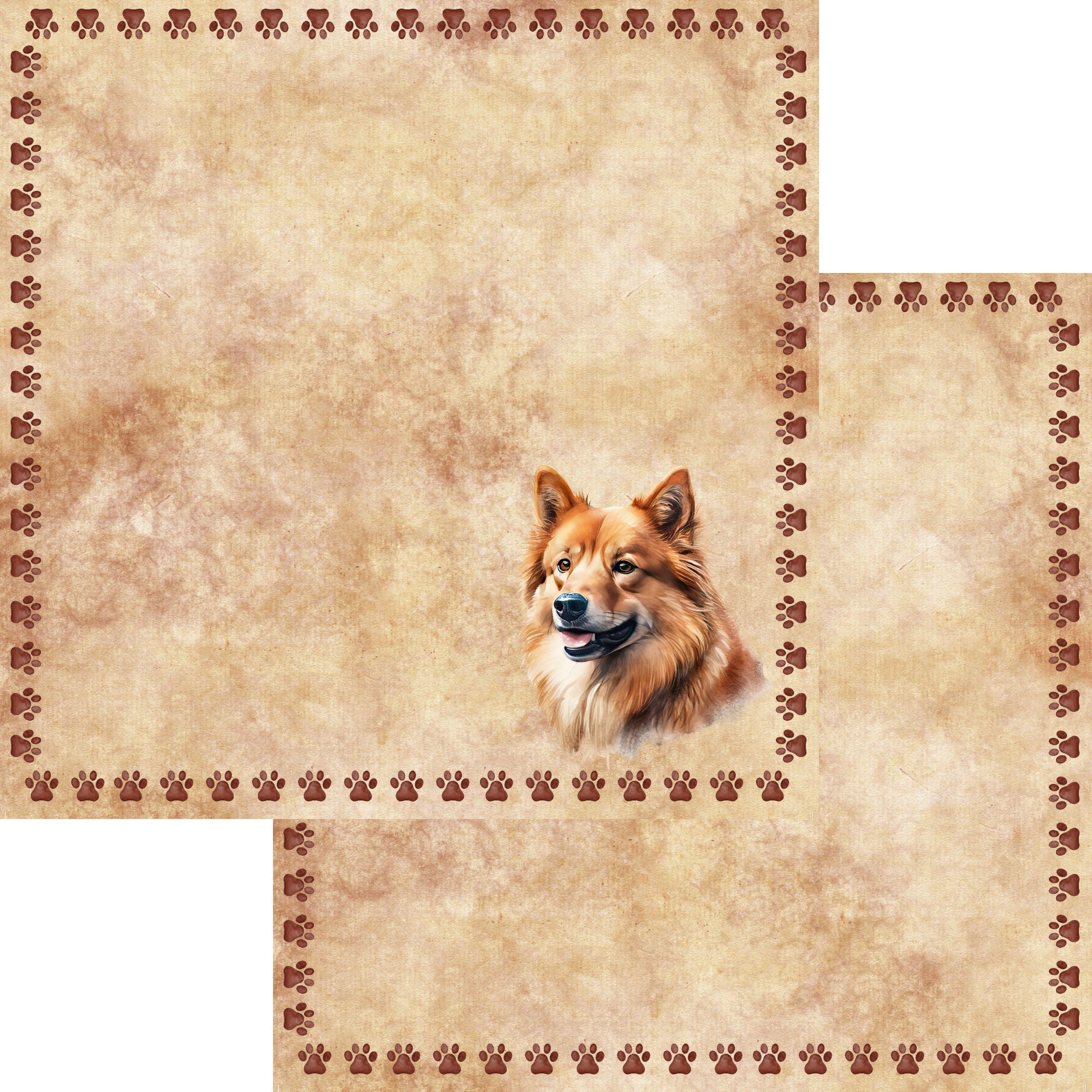 Dog Breeds Collection Finnish Spitz 12 x 12 Double-Sided Scrapbook Paper by SSC Designs