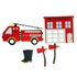 Fire Truck 7 x 4 & Accessories Fully-Assembled Laser Cut Scrapbook Embellishment by SSC Laser Designs