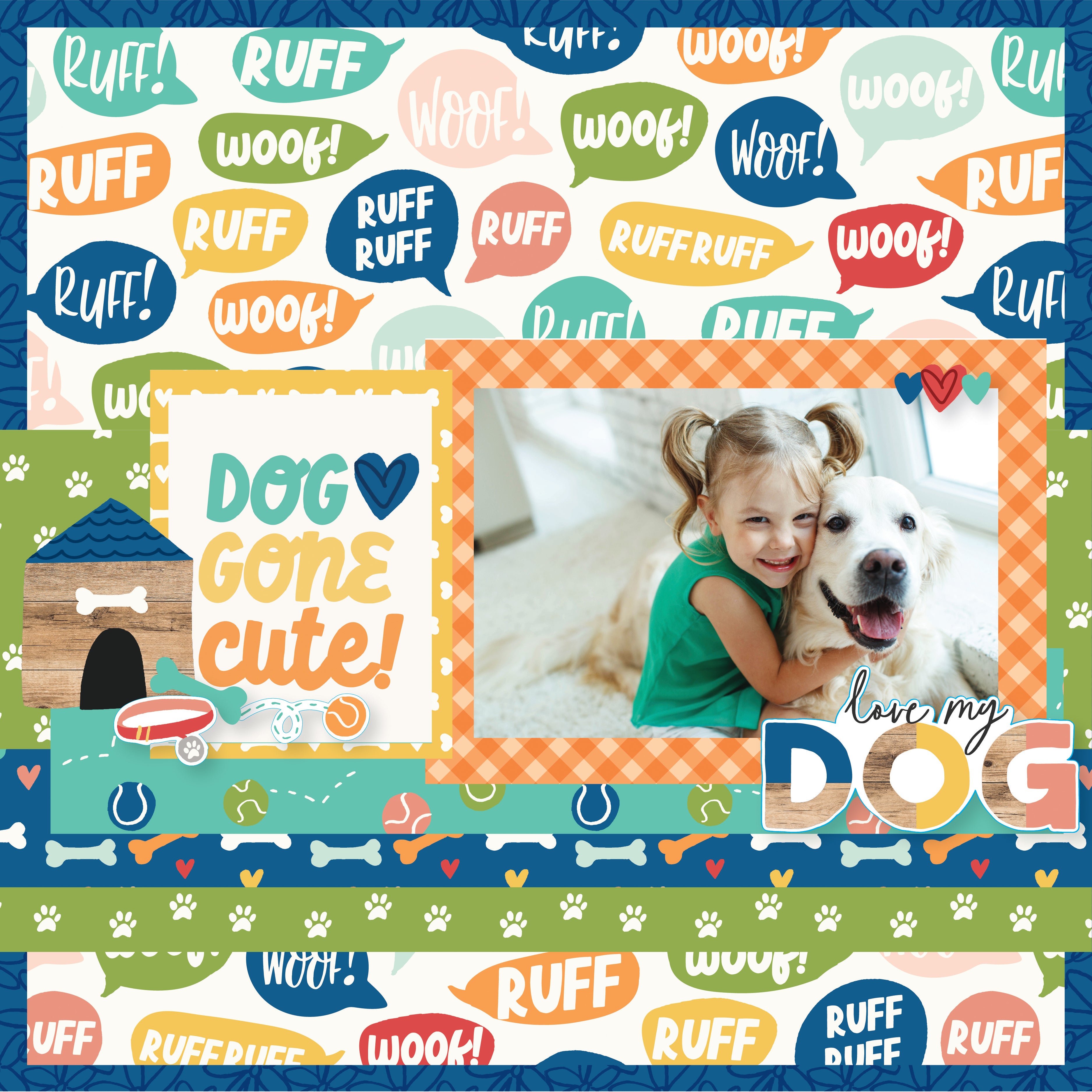 Fur Baby Collection Ruff Life 12 x 12 Double-Sided Scrapbook Paper by Simple Stories
