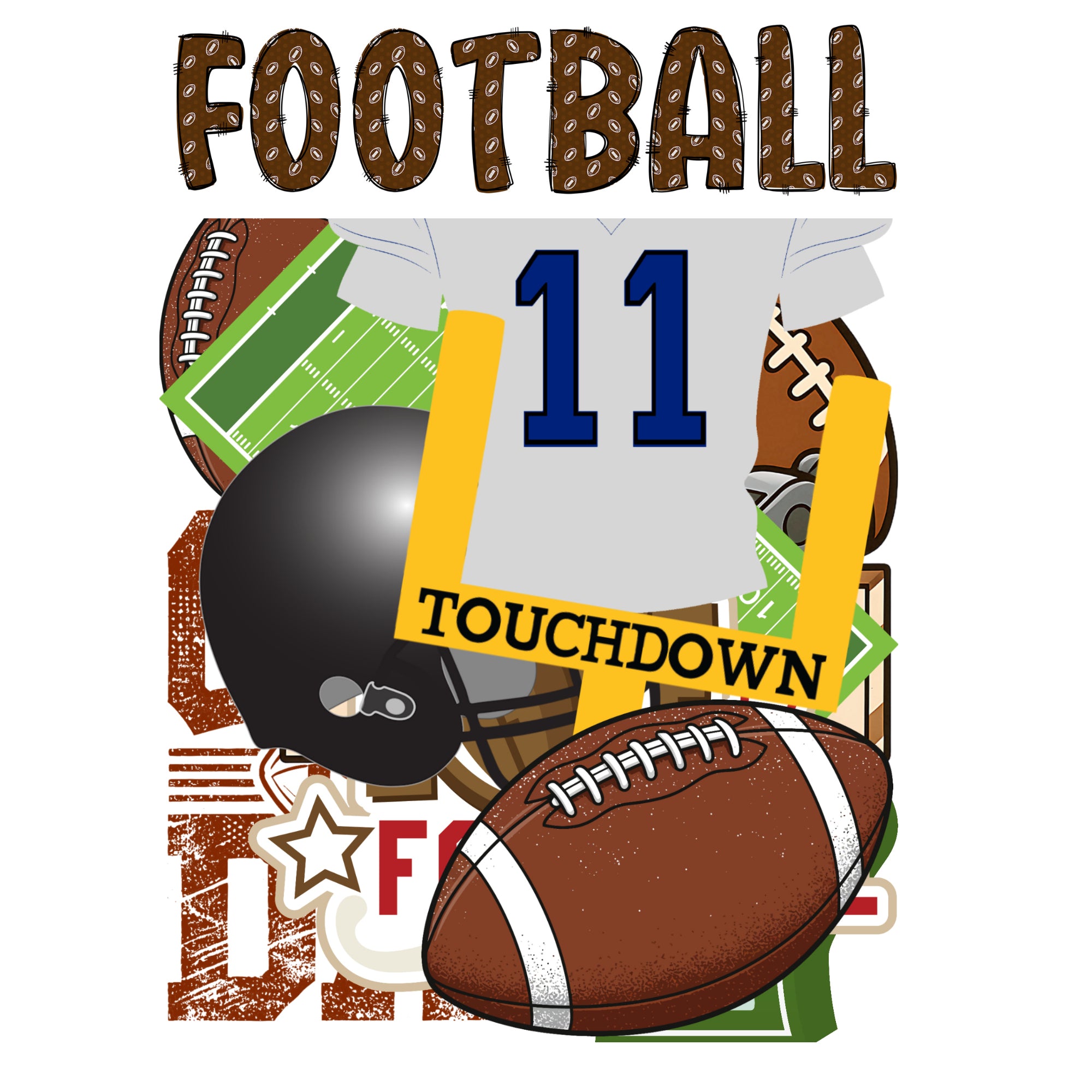 Go Big Sports Collection Football Laser Cut Scrapbook Ephemera Embellishments by SSC Designs