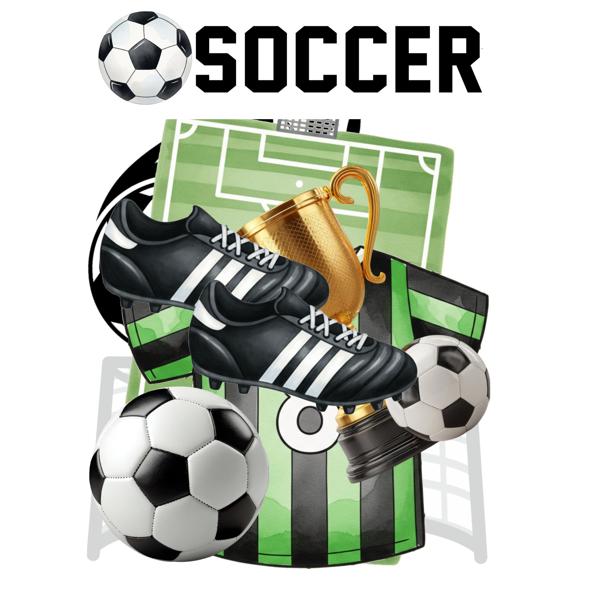 Go Big Sports Collection Soccer Laser Cut Scrapbook Ephemera Embellishments by SSC Designs
