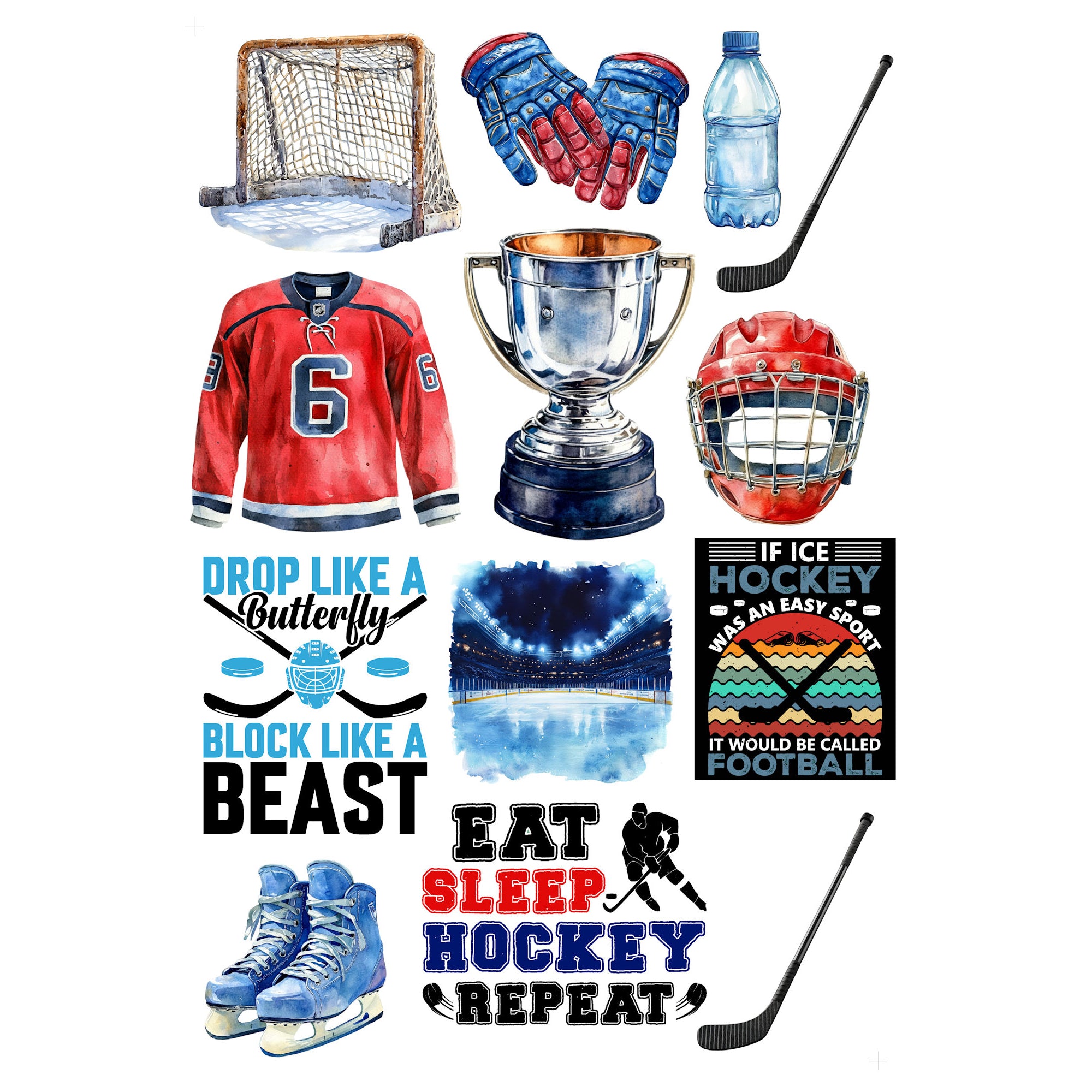 Go Big Sports Collection Hockey Laser Cut Scrapbook Ephemera Embellishments by SSC Designs