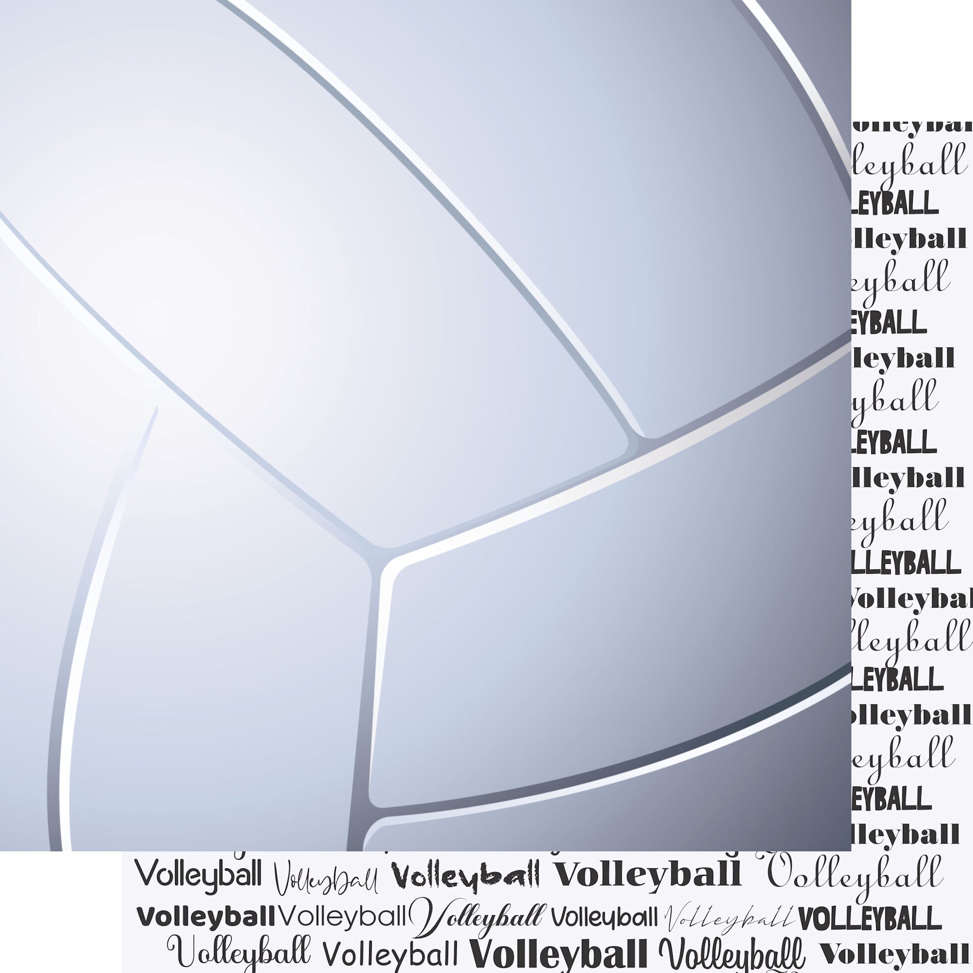 Go Big Sports Collection Volleyball 12 x 12 Double-Sided Scrapbook Paper by SSC Designs