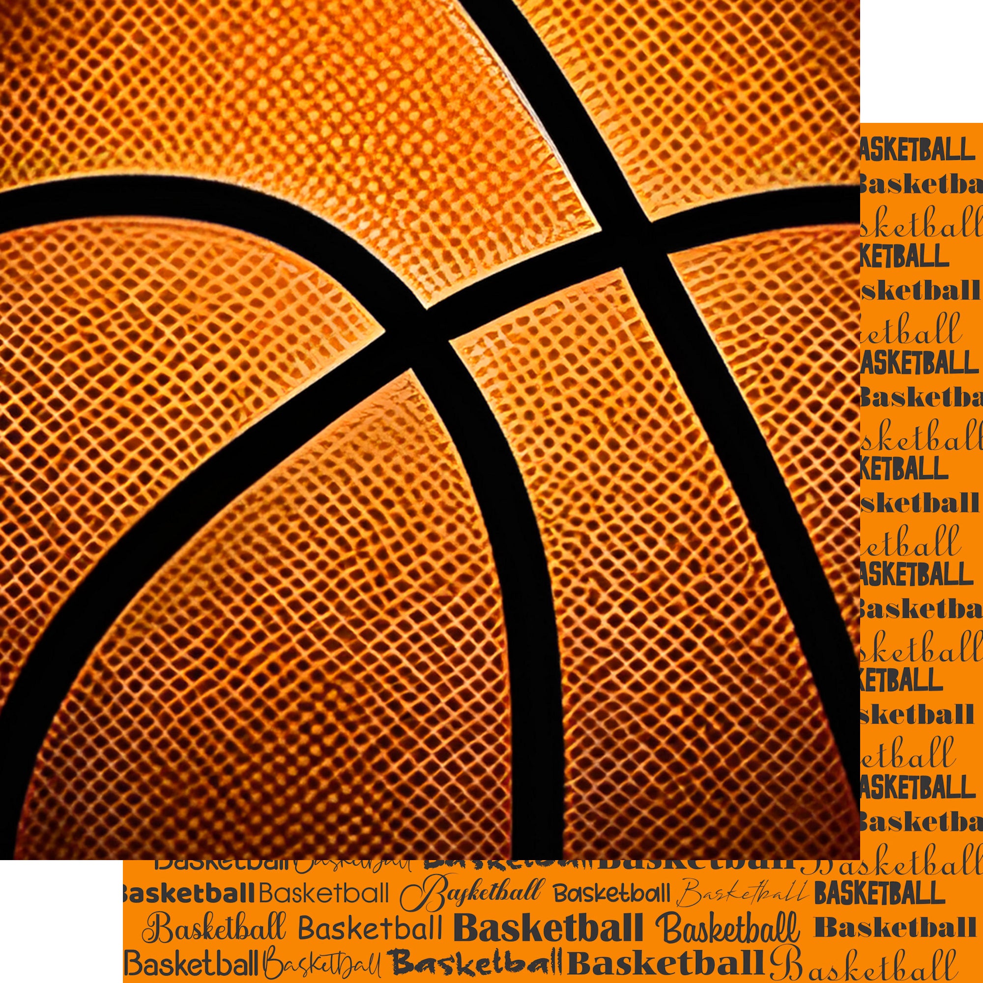 Go Big Sports Collection Basketball 12 x 12 Double-Sided Scrapbook Paper by SSC Designs