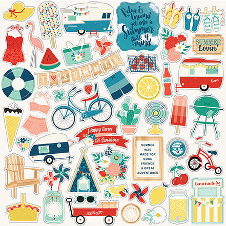 Good Day Sunshine Collection 12 x 12 Scrapbook Sticker Sheet by Echo Park Paper