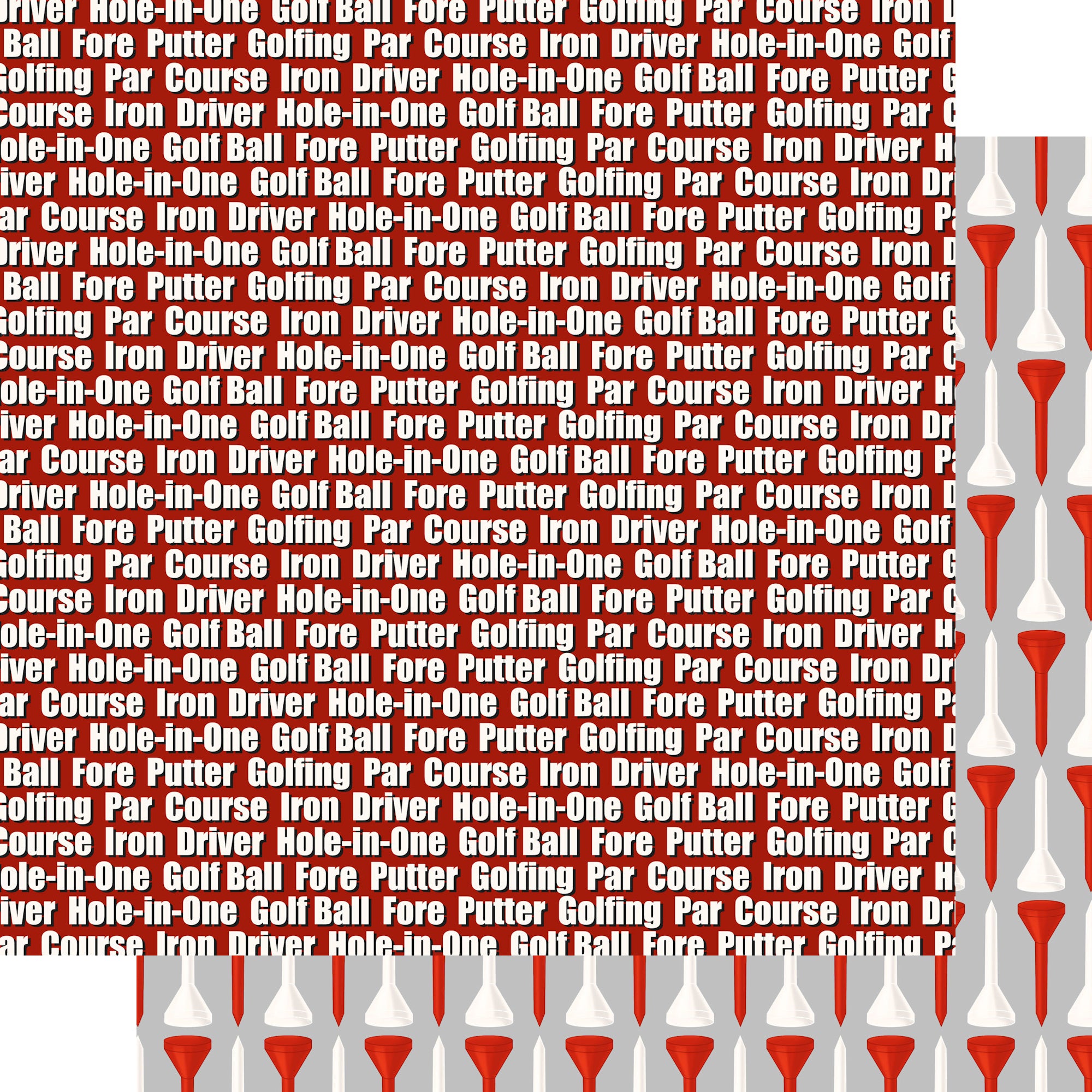 Golfing Collection Tee Time 12 x 12 Double-Sided Scrapbook Paper by SSC Designs