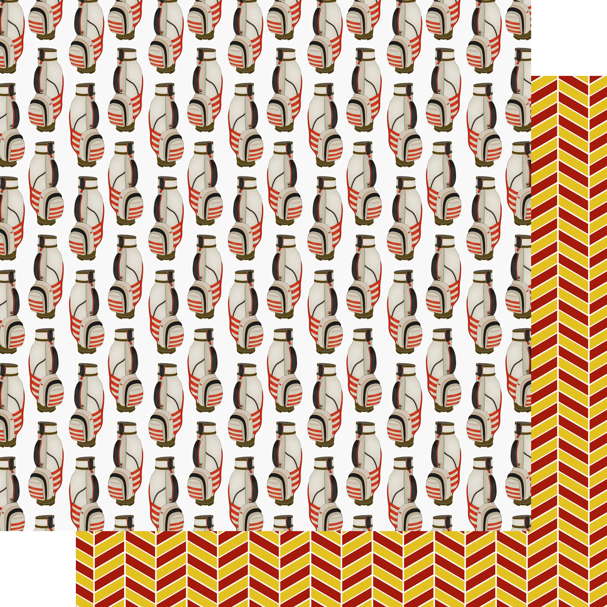 Golfing Collection Golf Equipment 12 x 12 Double-Sided Scrapbook Paper by SSC Designs