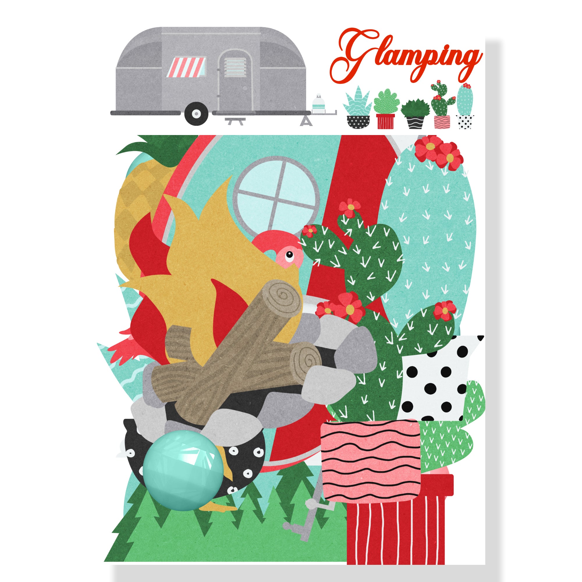Glamping 12 x 12 Scrapbook Paper & Embellishment Kit by SSC Designs