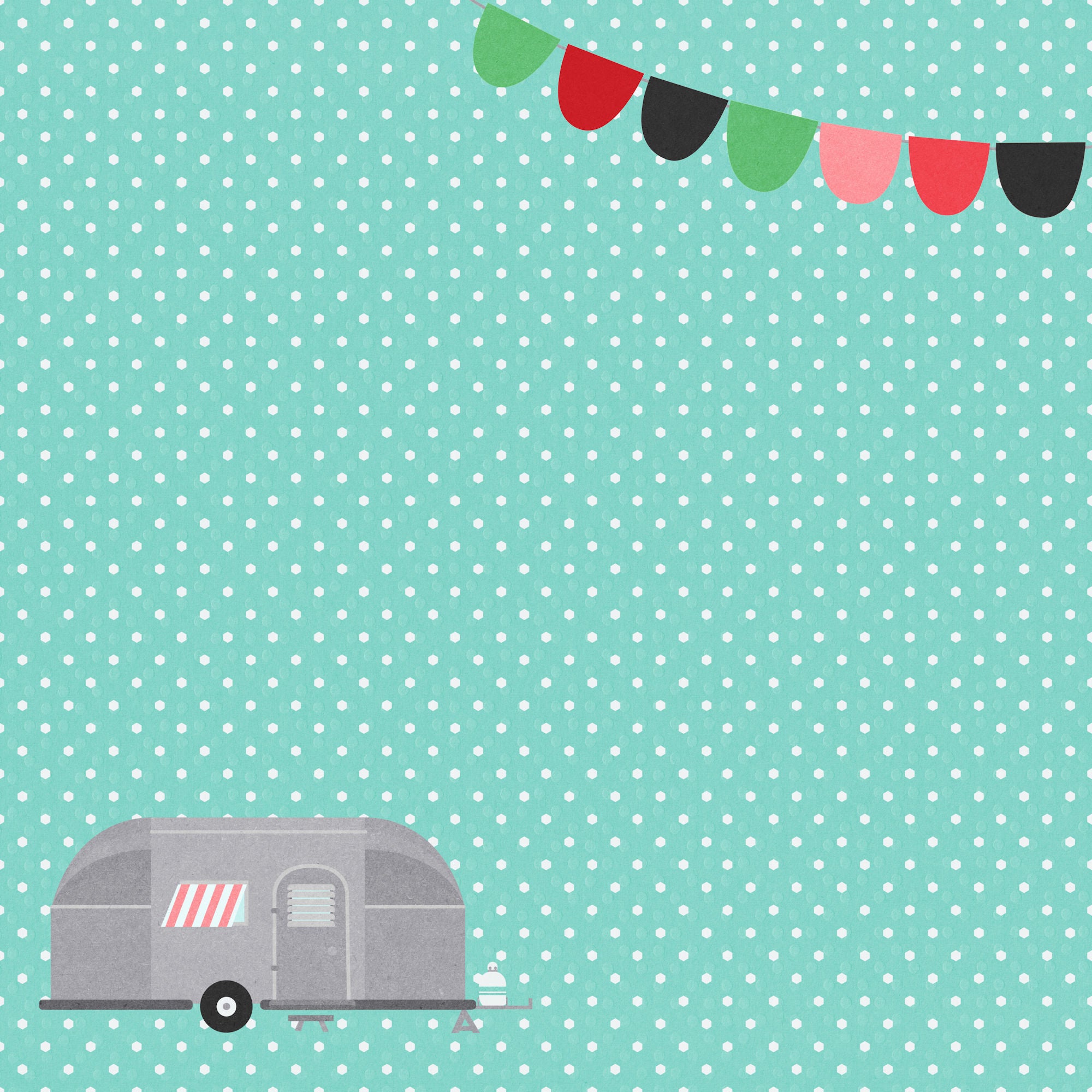 Glamping Collection Glamping Camper 12 x 12 Double-Sided Scrapbook Paper by SSC Designs