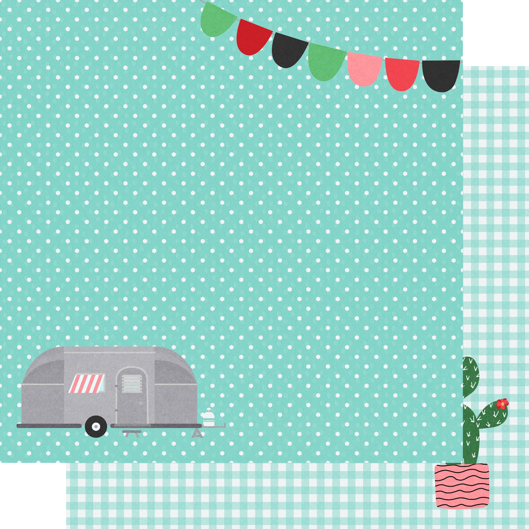 Glamping Collection Glamping Camper 12 x 12 Double-Sided Scrapbook Paper by SSC Designs