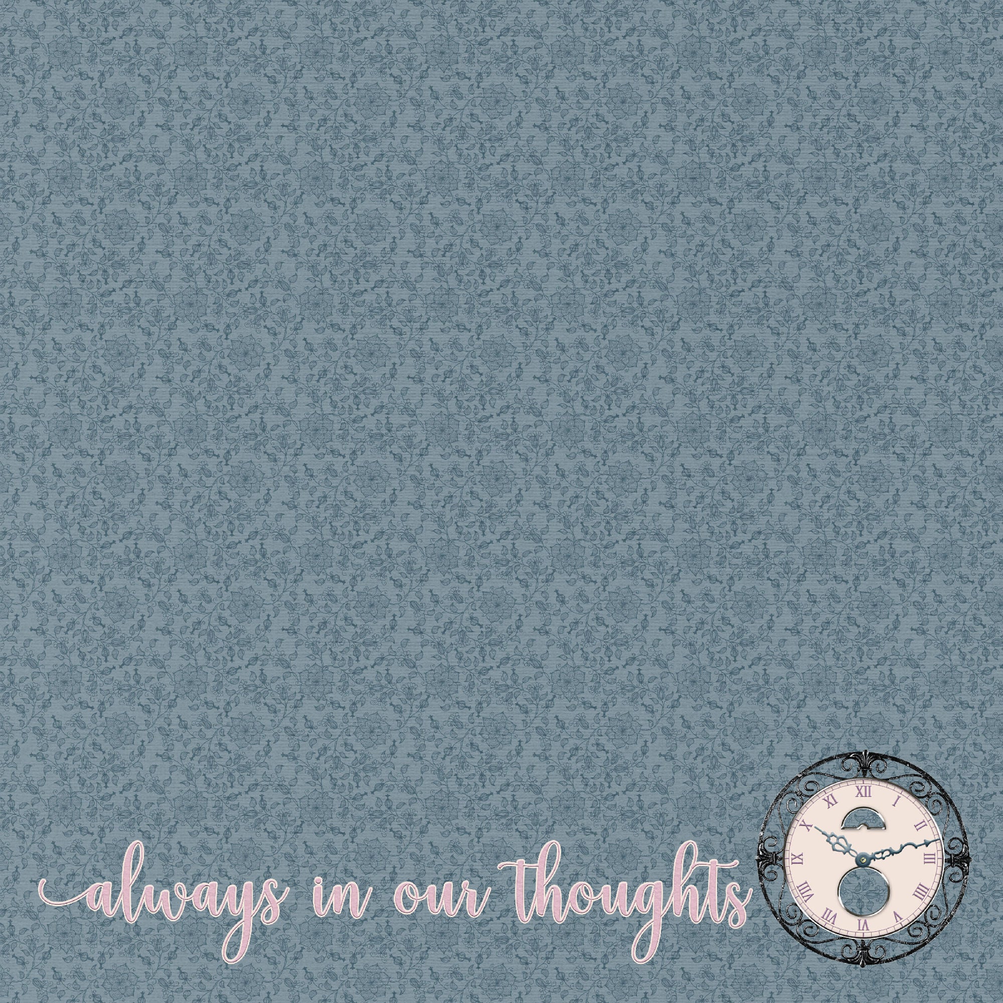 Gone But Not Forgotten Collection Always In Our Thoughts 12 x 12 Double-Sided Scrapbook Paper by SSC Designs