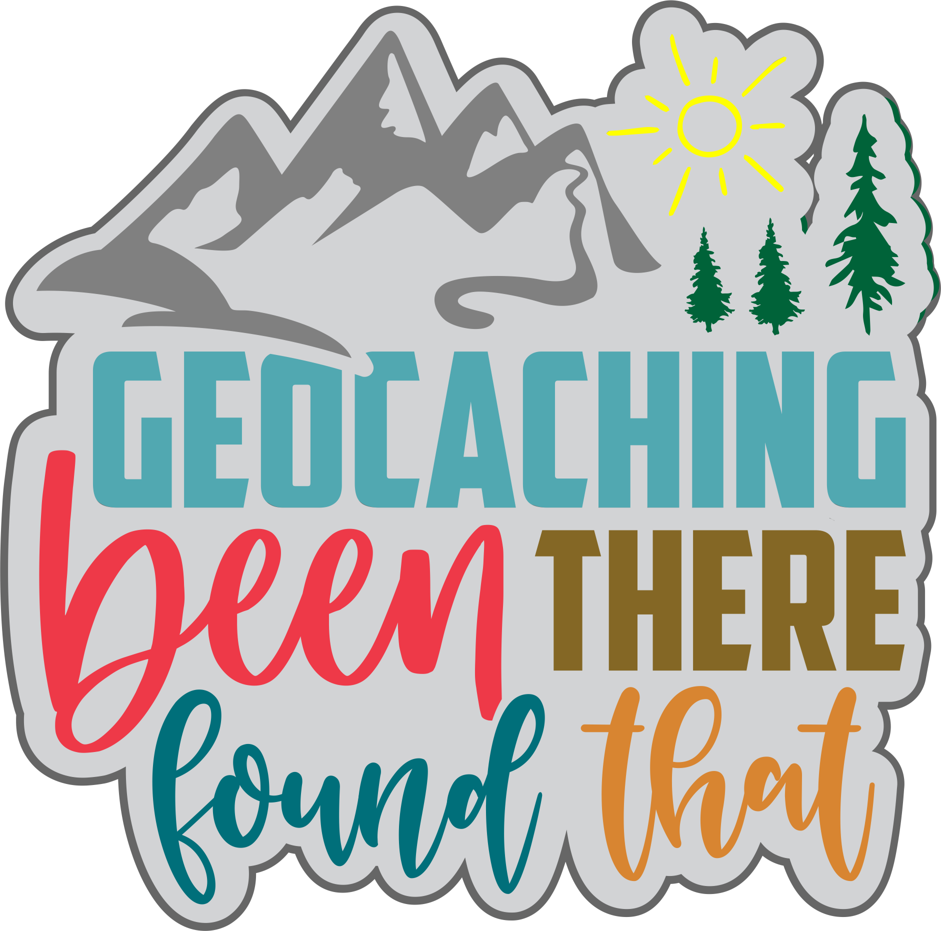 Geocaching 5 x 5 Laser Cut Scrapbook Embellishment by SSC Laser Designs