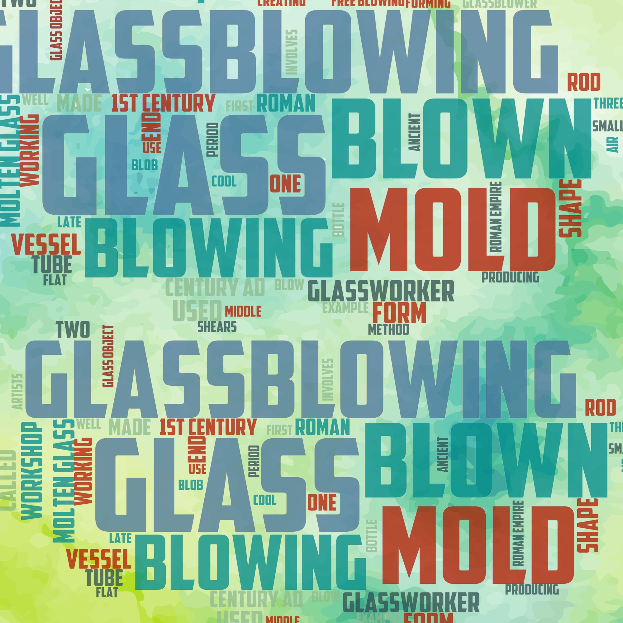 Glass Blowing Collection Words 12 x 12 Scrapbook Paper by SSC Designs
