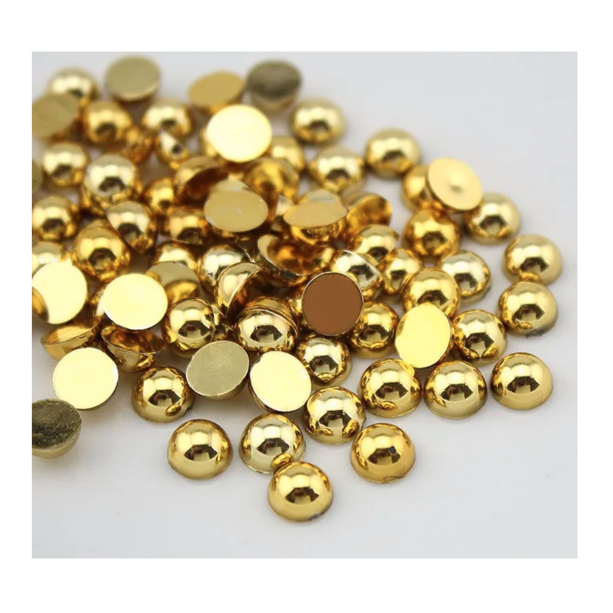 Gold Chrome 6mm Flatback Pearls by SSC Designs - 100/Package