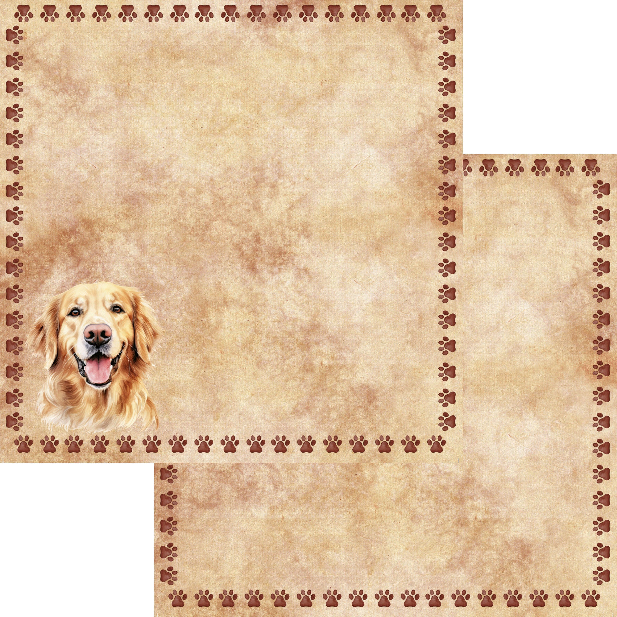 Dog Breeds Collection Golden Retriever 12 x 12 Double-Sided Scrapbook Paper by SSC Designs