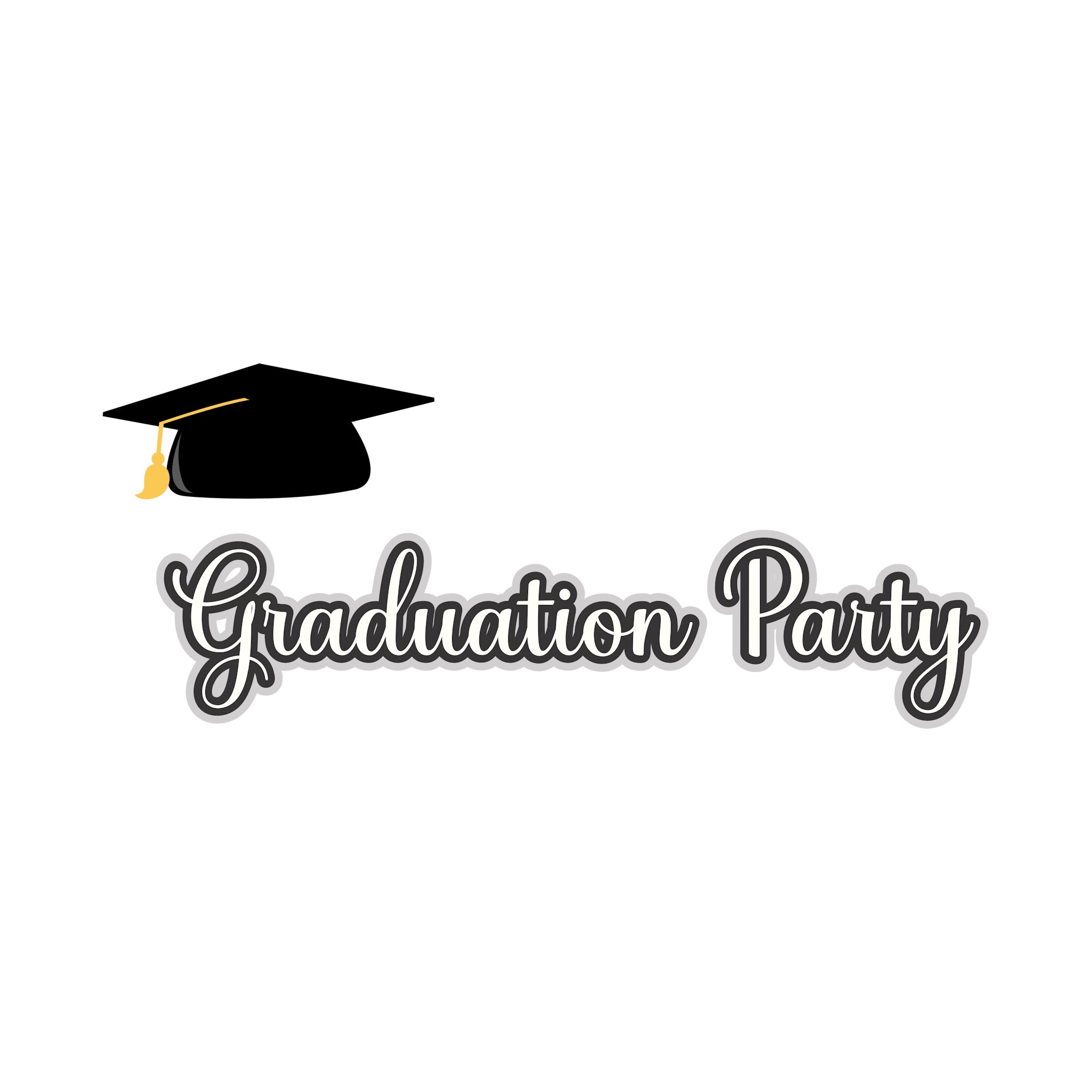 Graduation Party 3.5 x 7 Fully-Assembled Laser Cut Scrapbook Embellishment by SSC Laser Designs