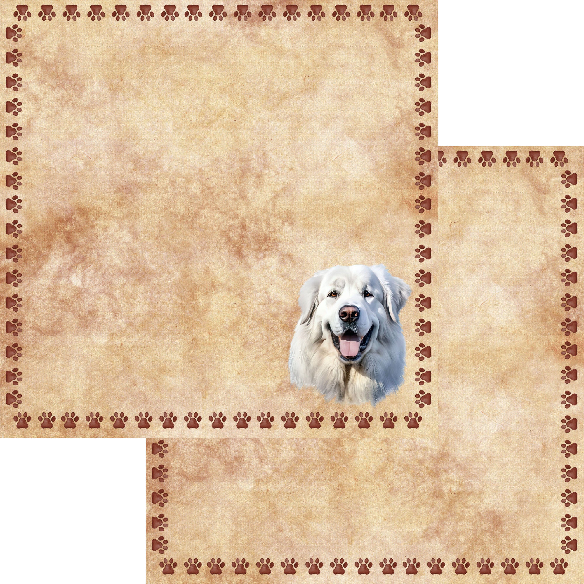 Dog Breeds Collection Great Pyrenees 12 x 12 Double-Sided Scrapbook Paper by SSC Designs