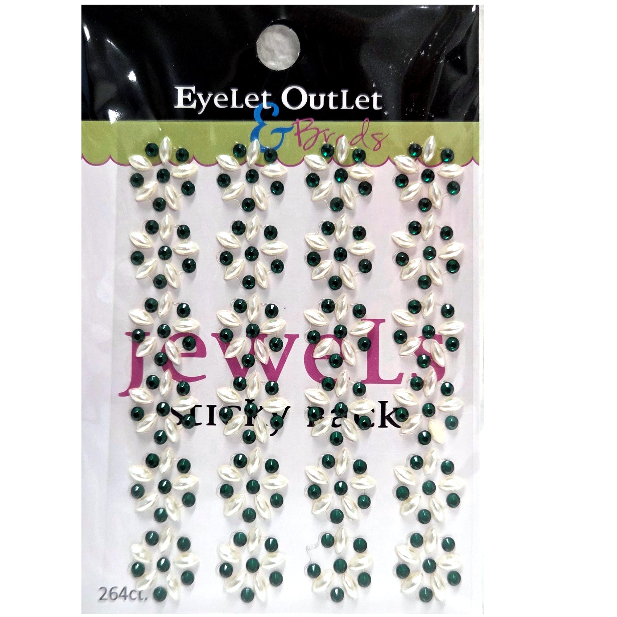 Our Brads Need Friends Collection Green & White Snowflake Self-Adhesive Scrapbook Bling by Eyelet Outlet