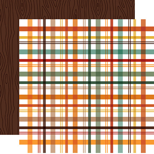 Happy Fall Collection Fall Picnic Plaid 12 x 12 Double-Sided Scrapbook Paper by Echo Park Paper