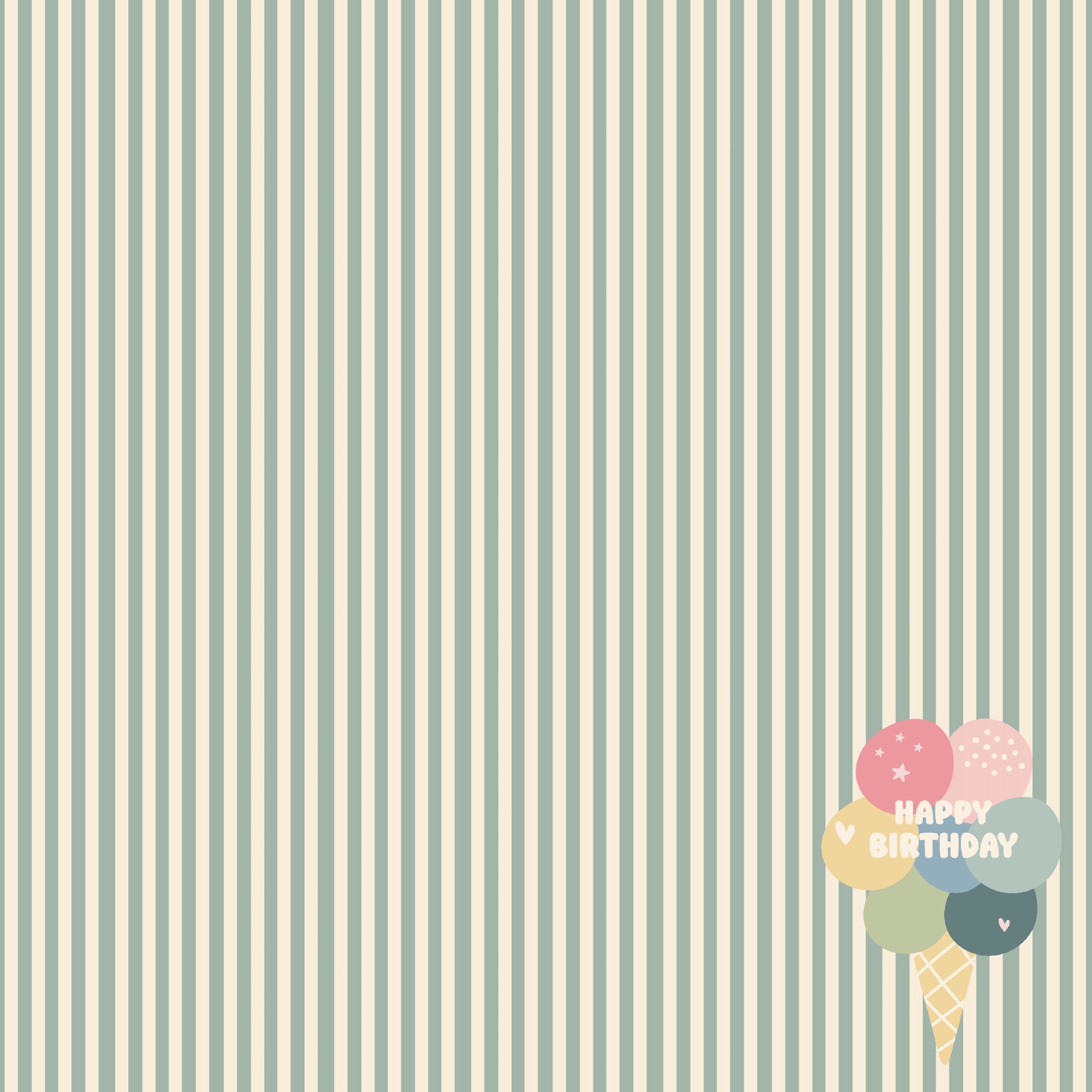 Happy Birthday Collection Balloon Bouquet 12 x 12 Double-Sided Scrapbook Paper by SSC Designs