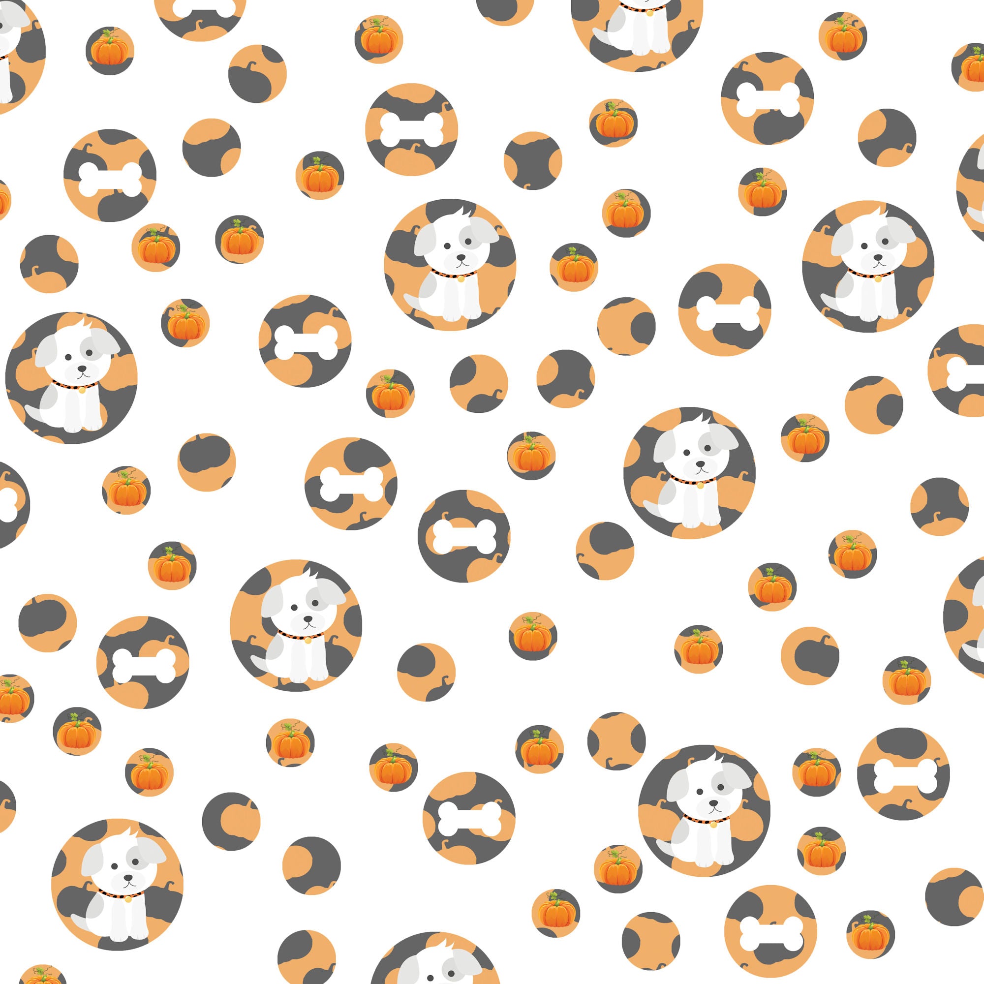 Happy Bow-Wow-Ween Collection Puppy Pumpkin Party 12 x 12 Double-Sided Scrapbook Paper by SSC Designs