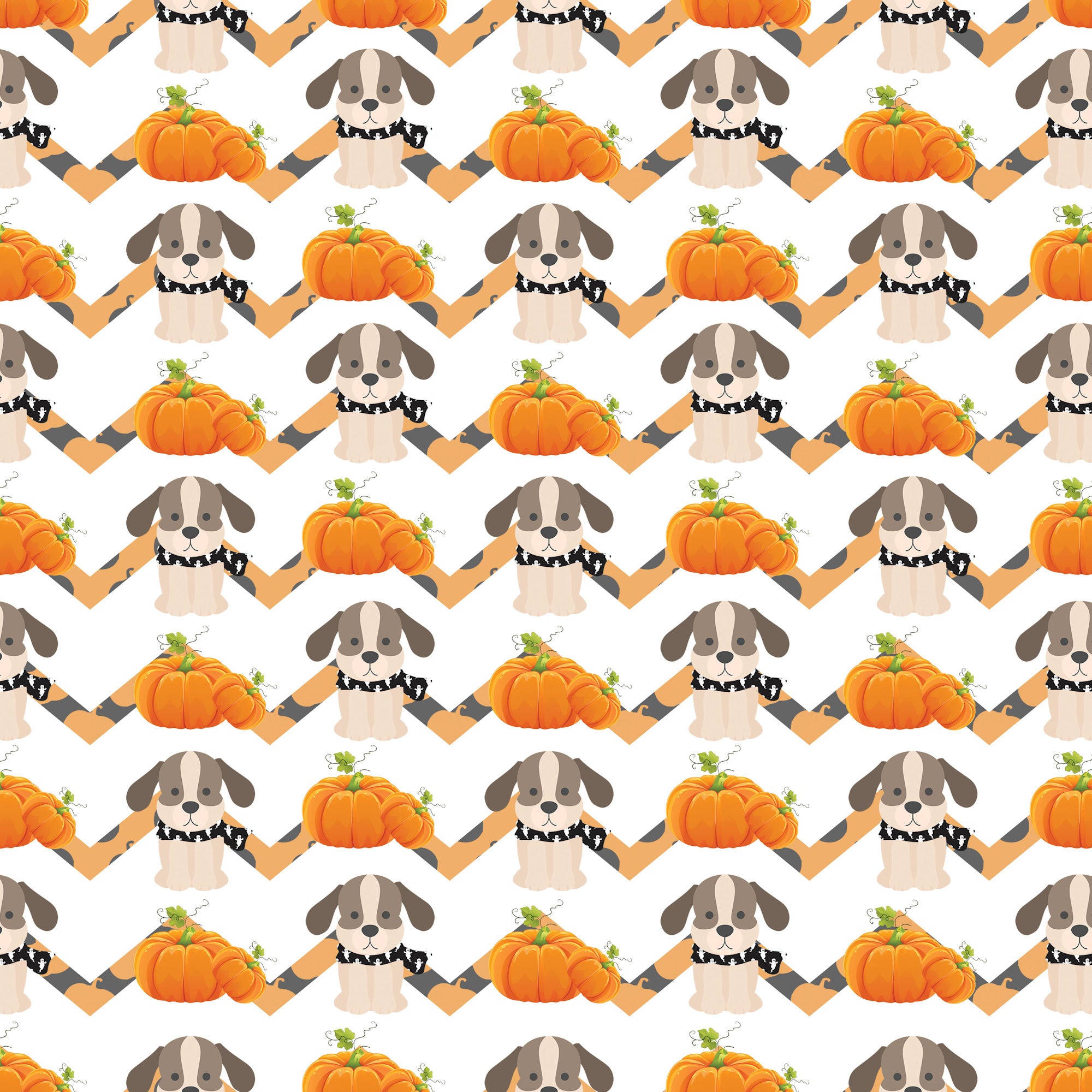 Happy Bow-Wow-Ween Collection Groovy Ghosts 12 x 12 Double-Sided Scrapbook Paper by SSC Designs