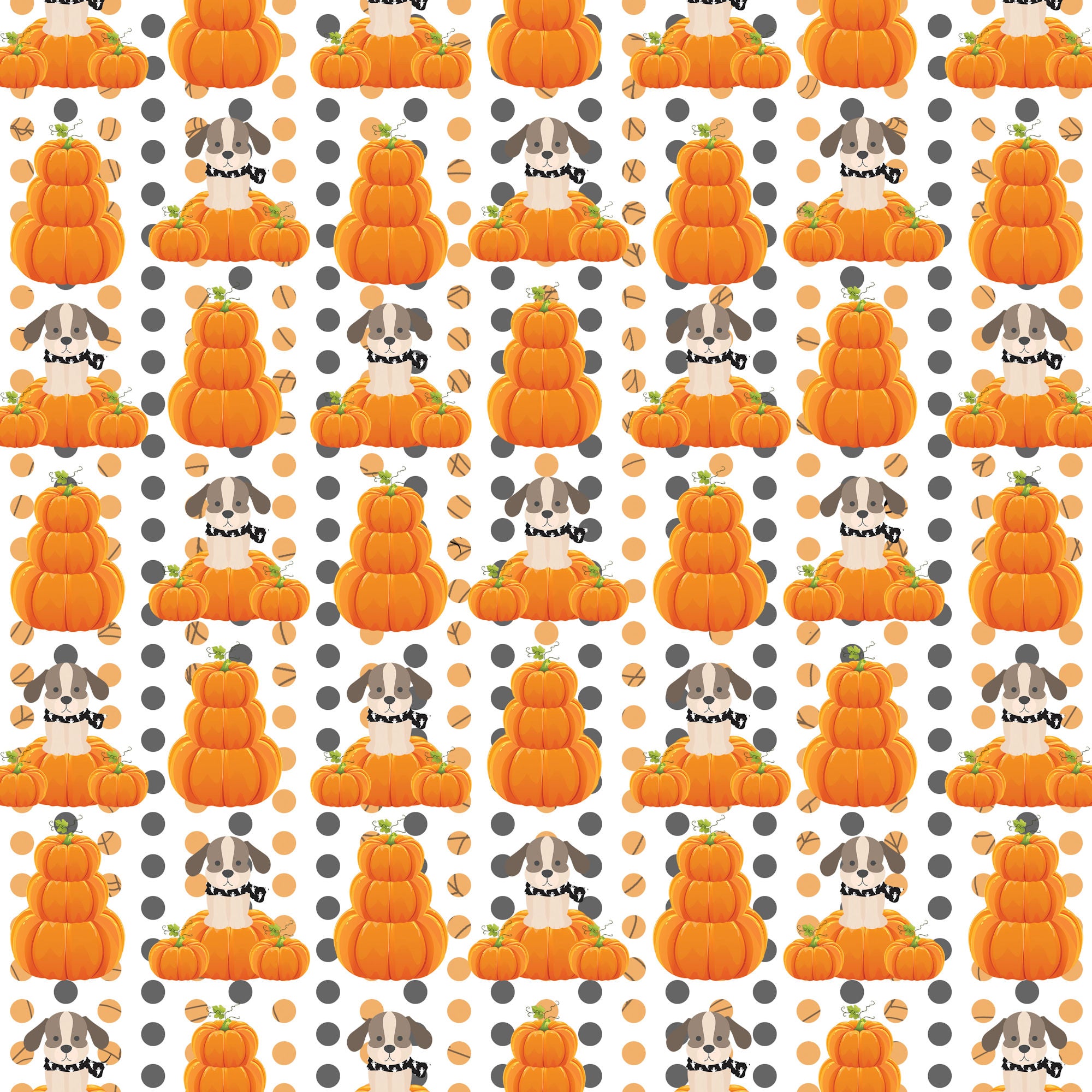Happy Bow-Wow-Ween Collection Pumpkin Pooches 12 x 12 Double-Sided Scrapbook Paper by SSC Designs