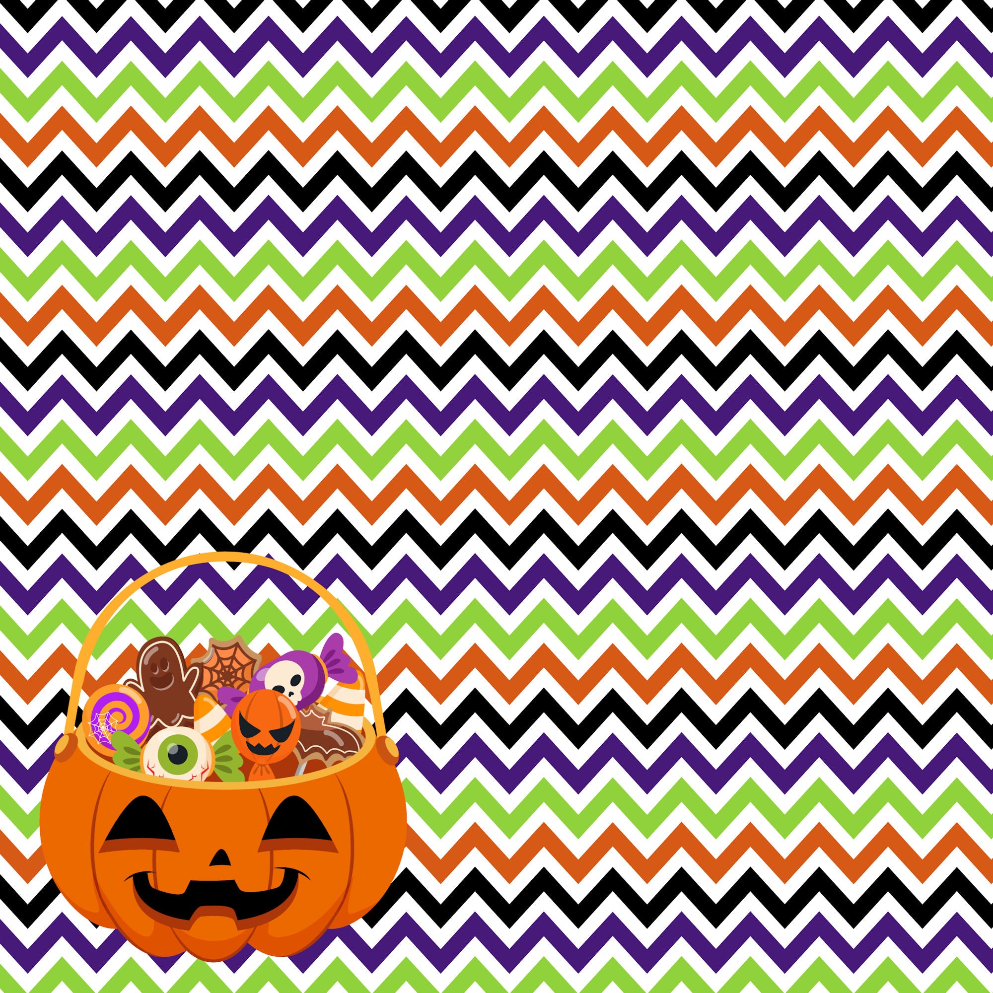 Happy Camp-o-ween Collection Halloween Treats 12 x 12 Double-Sided Scrapbook Paper by SSC Designs