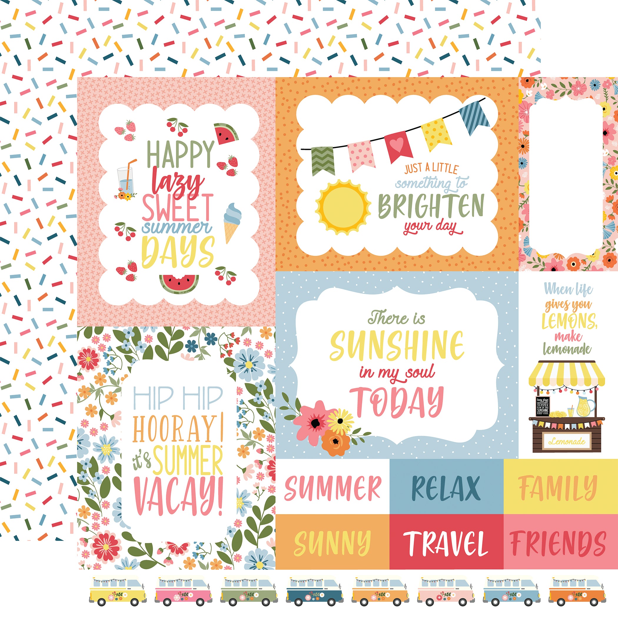 Here Comes The Sun Scrapbook Paper & Sticker Collection Kit by Echo Park Paper - 13 Pieces