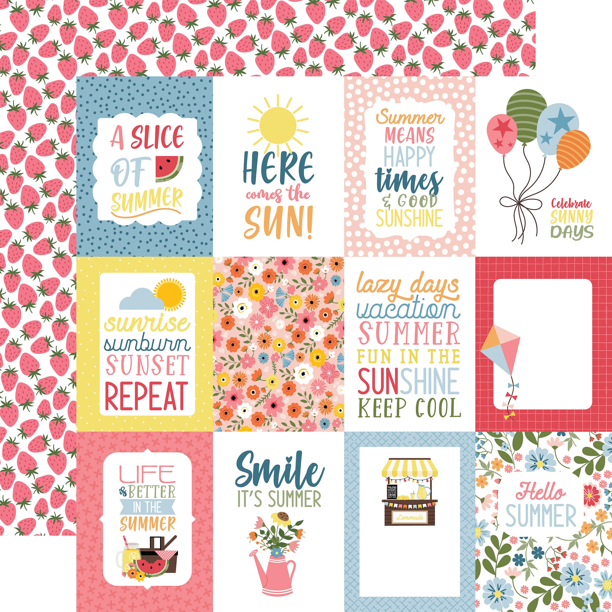 Here Comes The Sun Scrapbook Paper & Sticker Collection Kit by Echo Park Paper - 13 Pieces