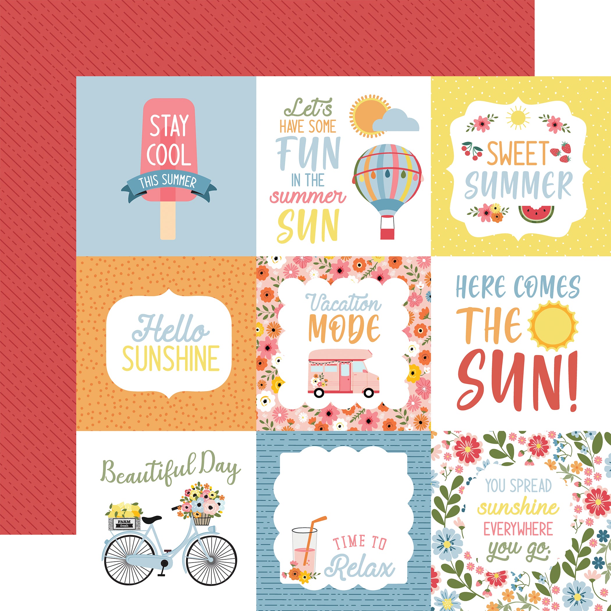 Here Comes The Sun Scrapbook Paper & Sticker Collection Kit by Echo Park Paper - 13 Pieces