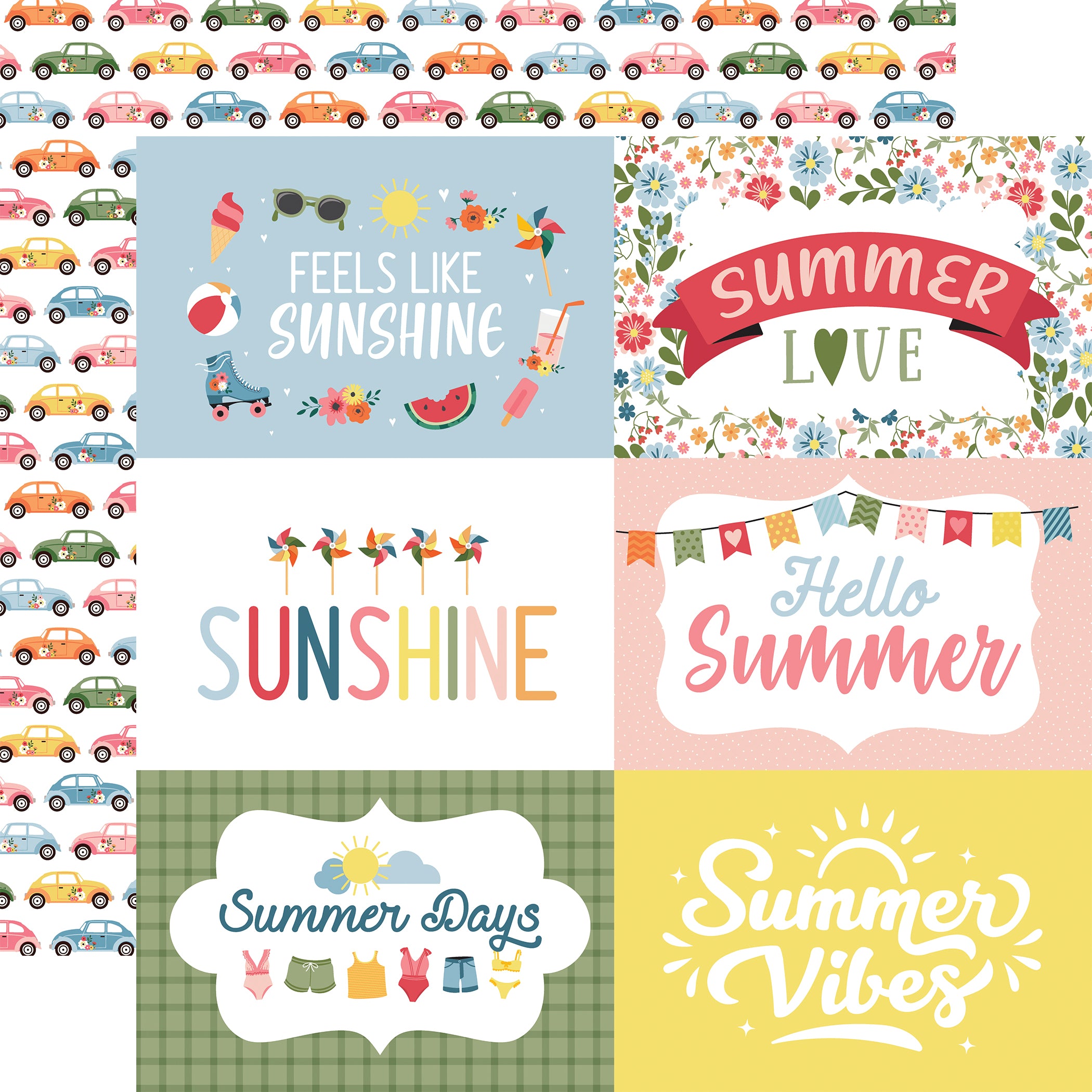 Here Comes The Sun Scrapbook Paper & Sticker Collection Kit by Echo Park Paper - 13 Pieces