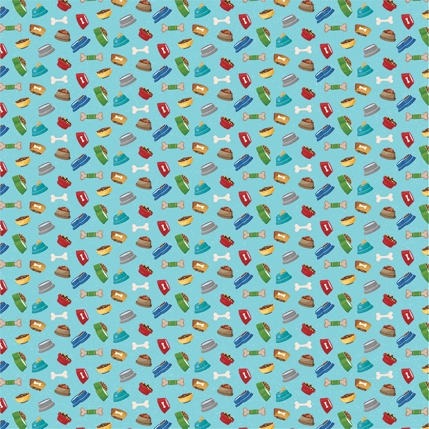 Hot Diggity Dog Collection Kibbles & Cookies 12 x 12 Double-Sided Scrapbook Paper by Photo Play Paper