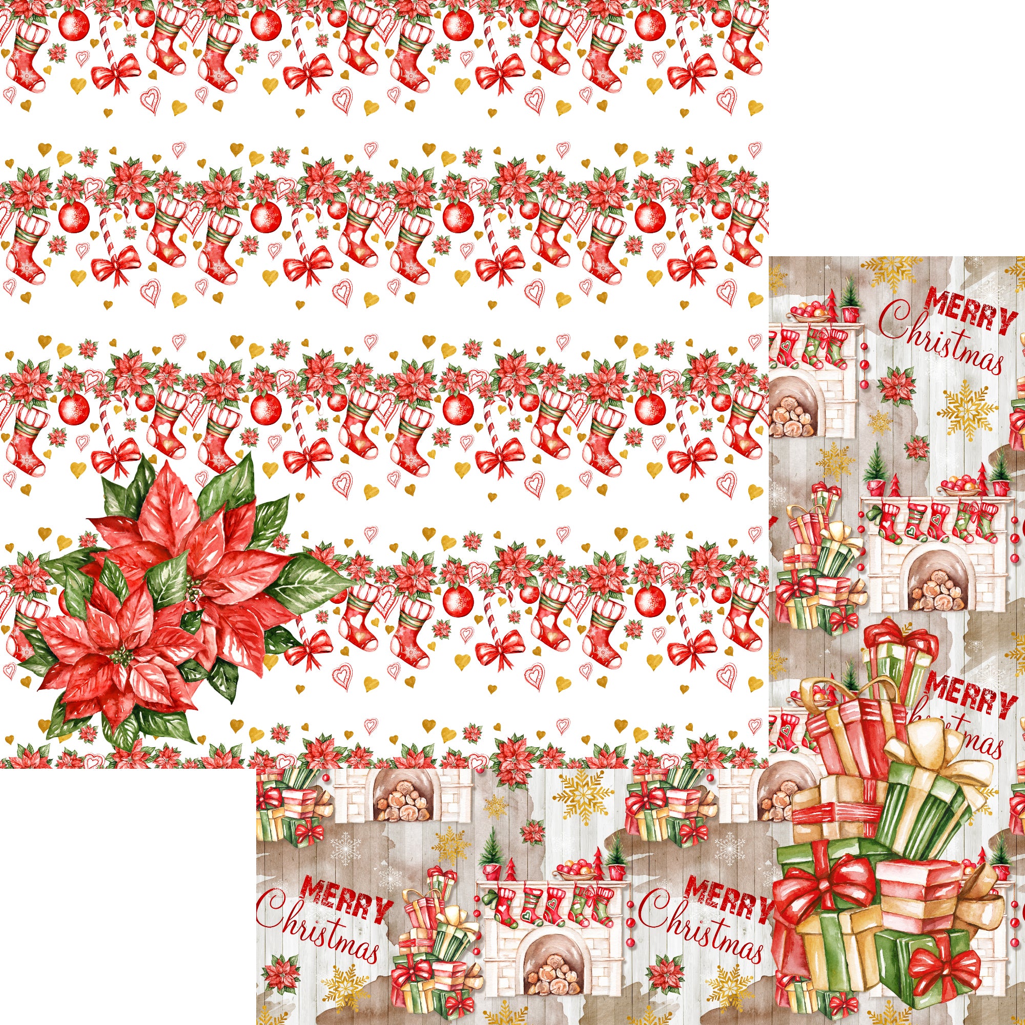 Home For Christmas Collection The Stockings Were Hung 12 x 12 Double-Sided Scrapbook Paper by SSC Designs