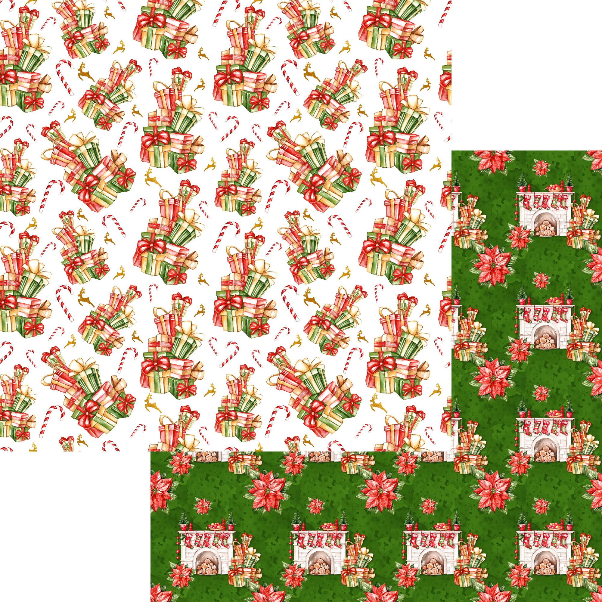 Home For Christmas Collection Gifts Galore 12 x 12 Double-Sided Scrapbook Paper by SSC Designs