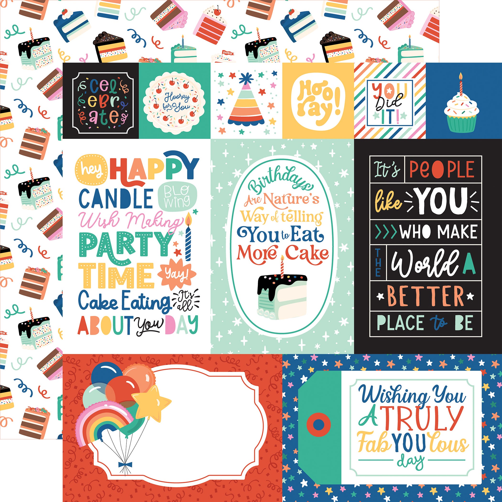 Hip Hip Hooray Birthday Collection 12 x 12 Scrapbook Collection Kit by Echo Park Paper