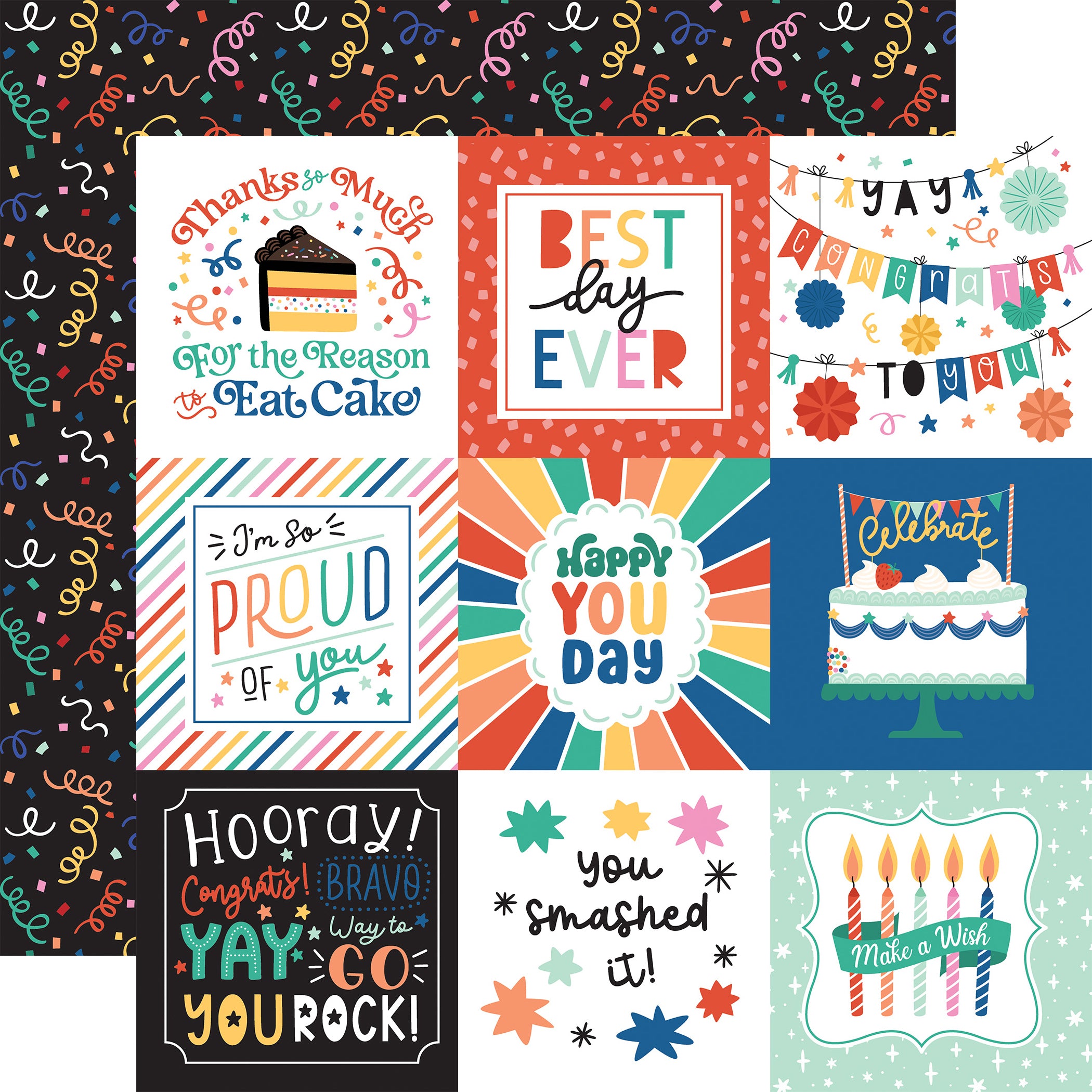 Hip Hip Hooray Birthday Collection 12 x 12 Scrapbook Collection Kit by Echo Park Paper