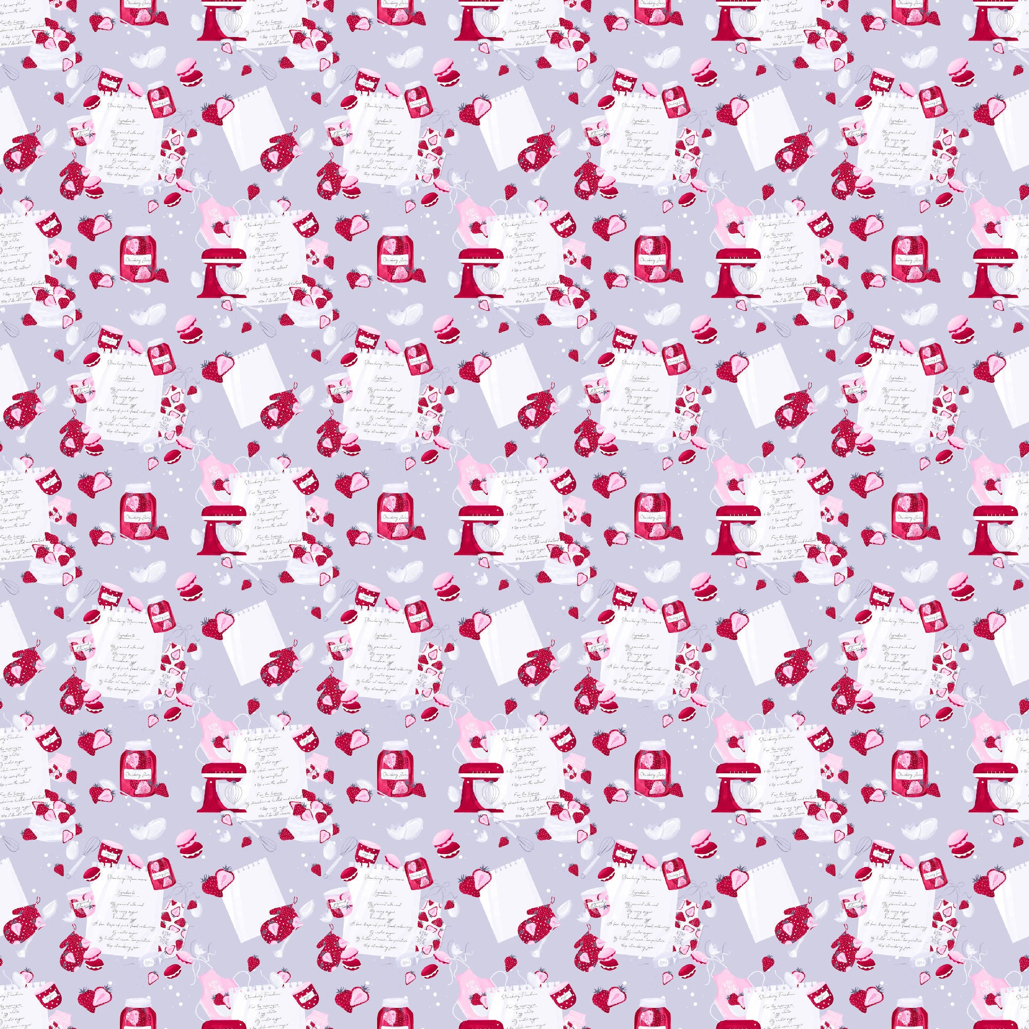 Happiness is Homemade Collection Recipe For Romance 12 x 12 Double-Sided Scrapbook Paper by SSC Designs