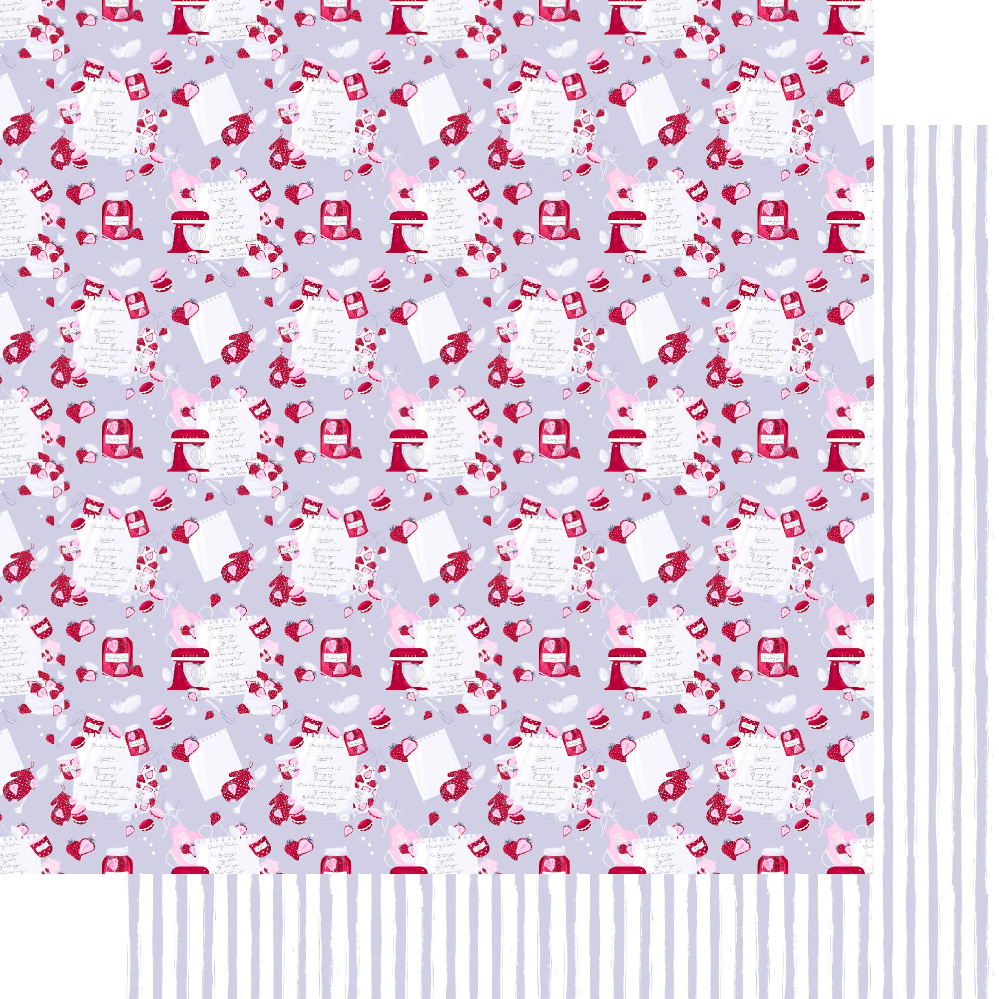 Happiness is Homemade Collection Recipe For Romance 12 x 12 Double-Sided Scrapbook Paper by SSC Designs