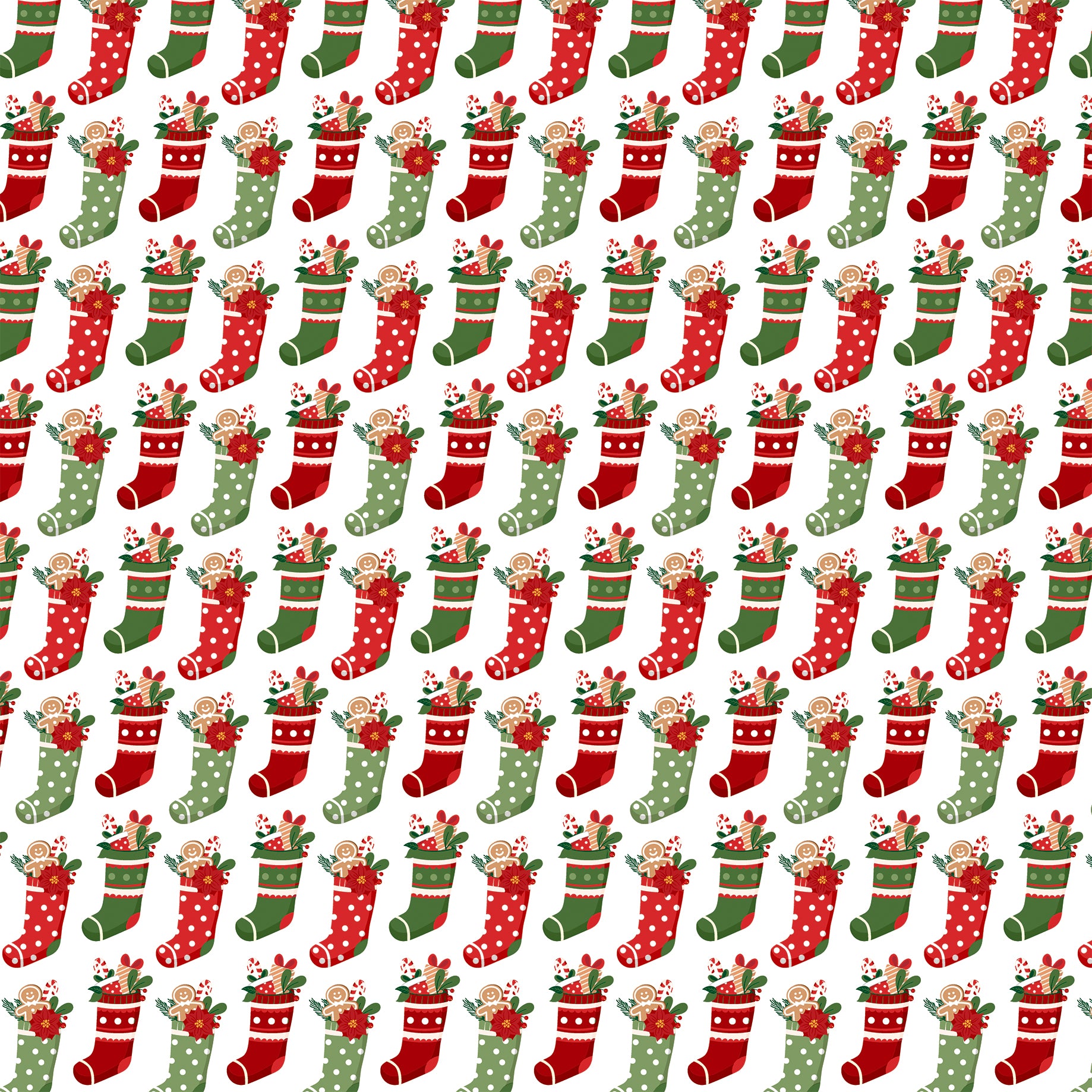 Have A Holly Jolly Christmas Collection Cookie Stockings 12 x 12 Double-Sided Scrapbook Paper by Echo Park Paper