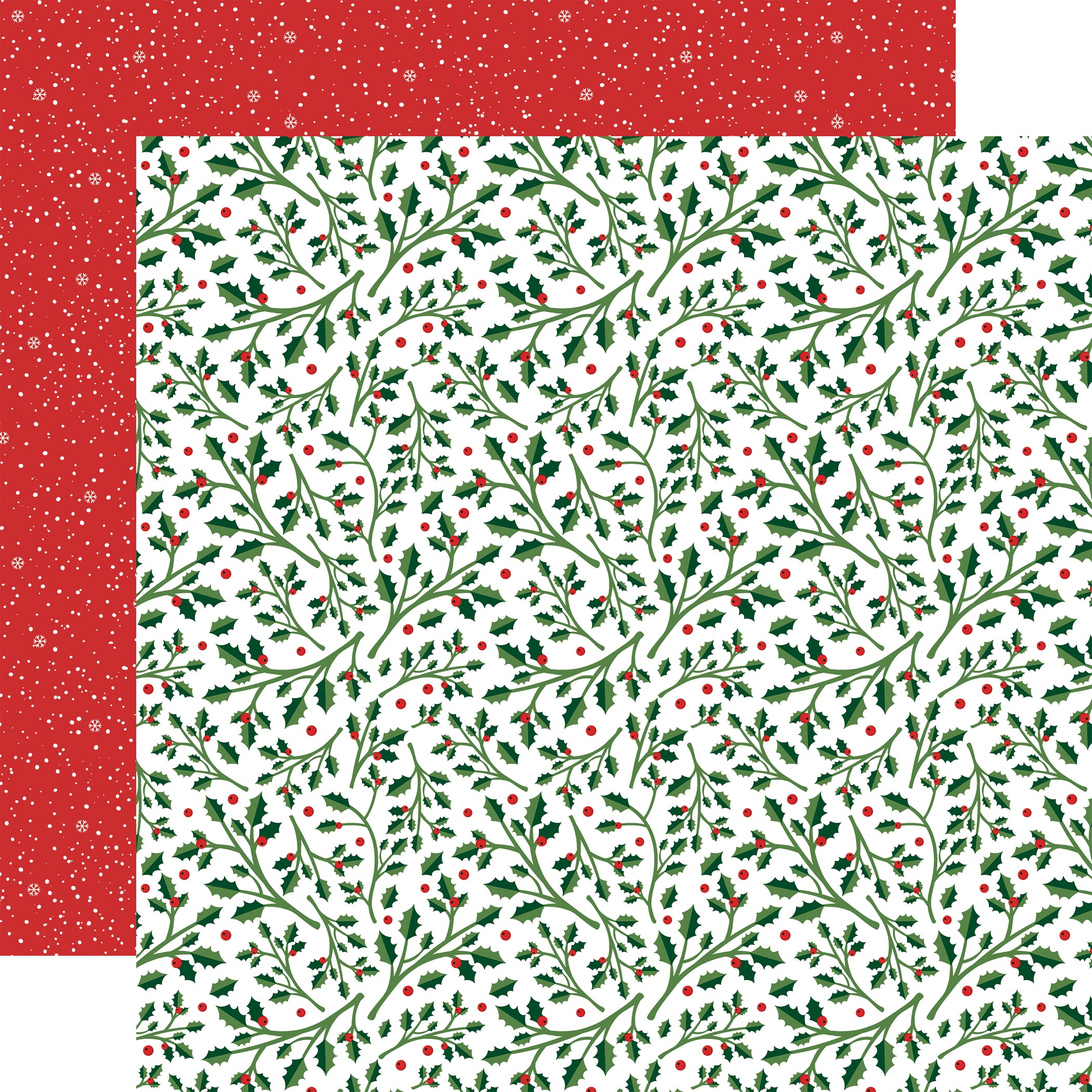 Have A Holly Jolly Christmas Collection Holly Jolly Holly 12 x 12 Double-Sided Scrapbook Paper by Echo Park Paper