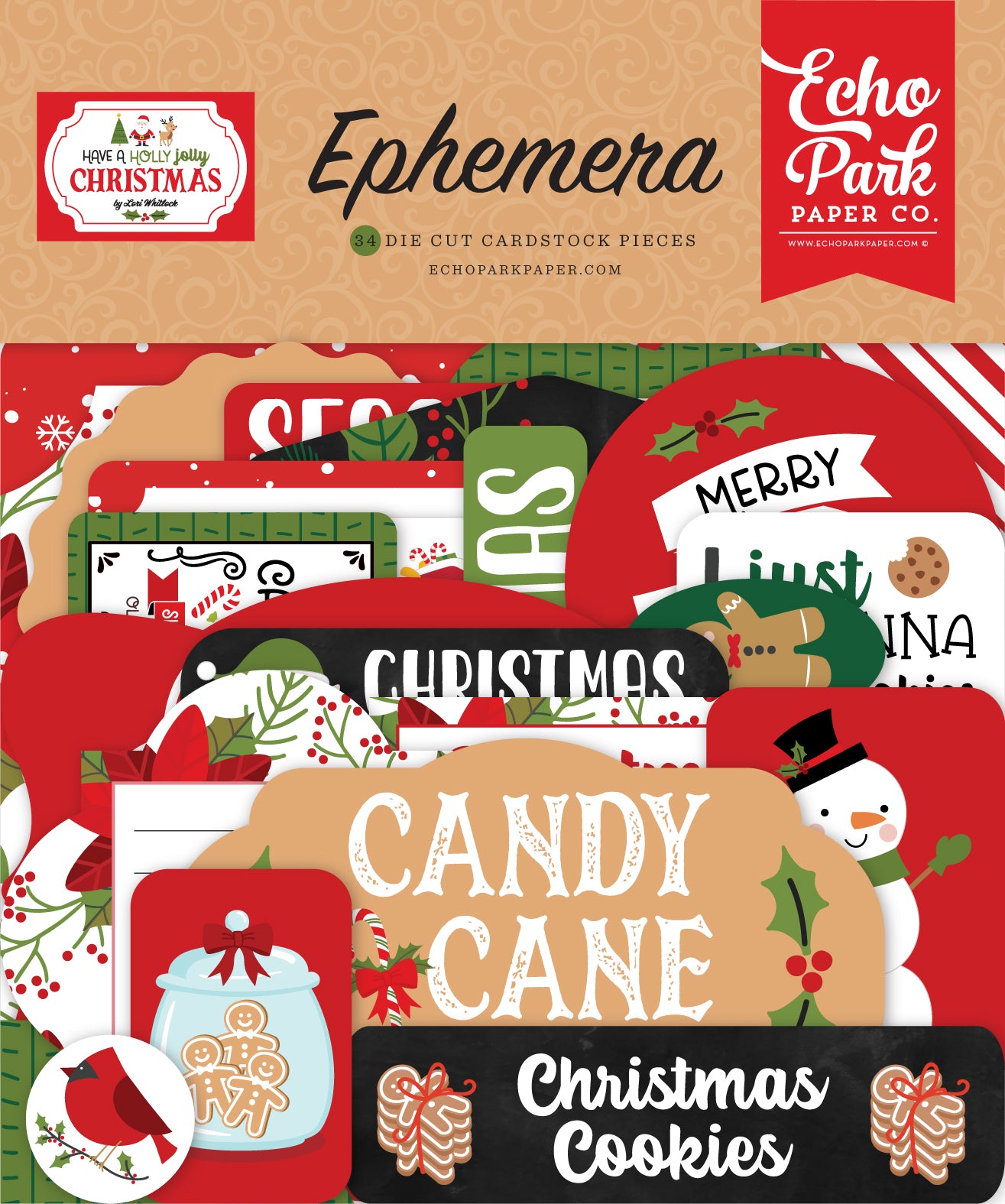 Have A Holly Jolly Christmas Collection 4x8 Scrapbook Ephemera by Echo Park Paper