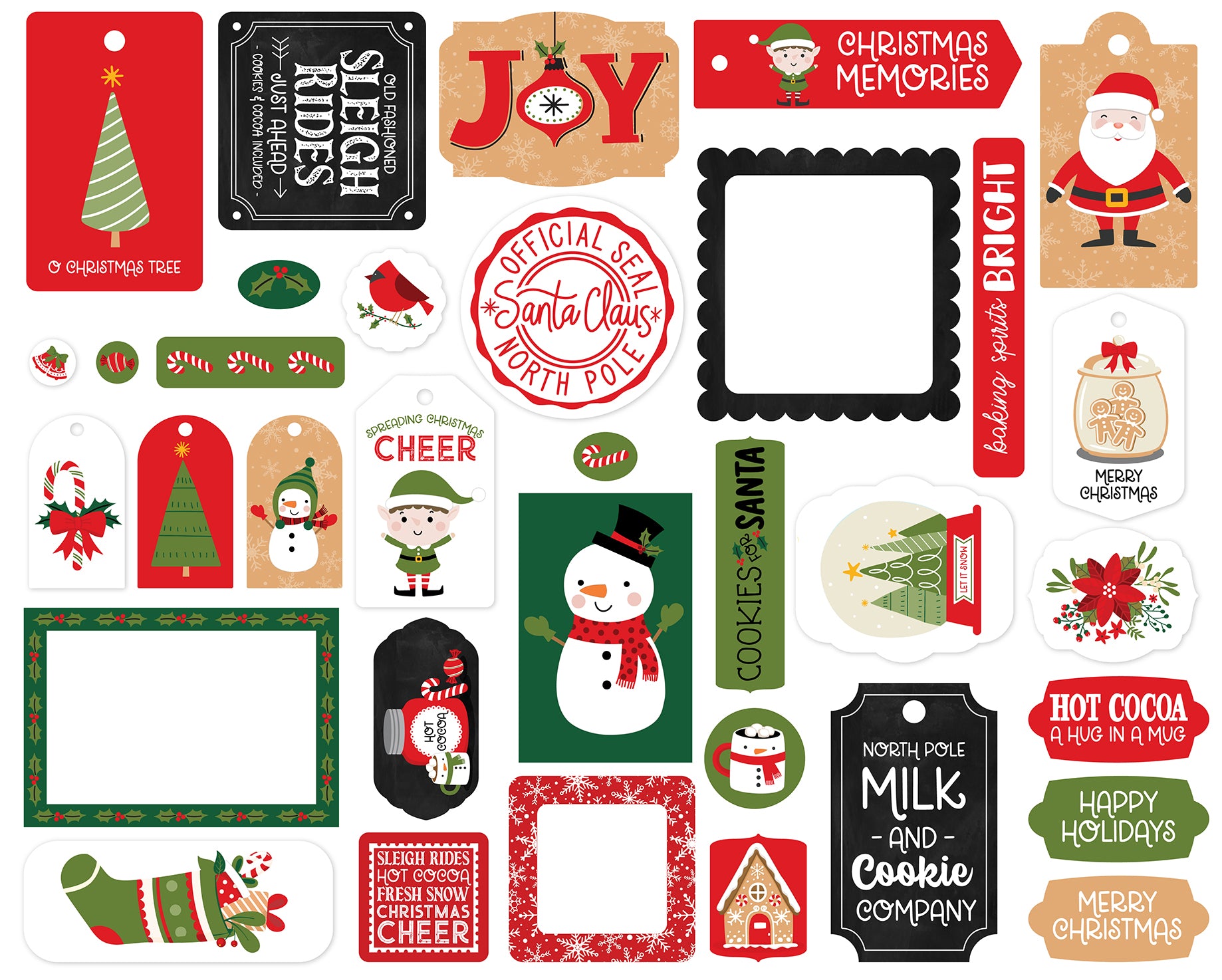 Have A Holly Jolly Christmas Collection Scrapbook Frames & Tags by Echo Park