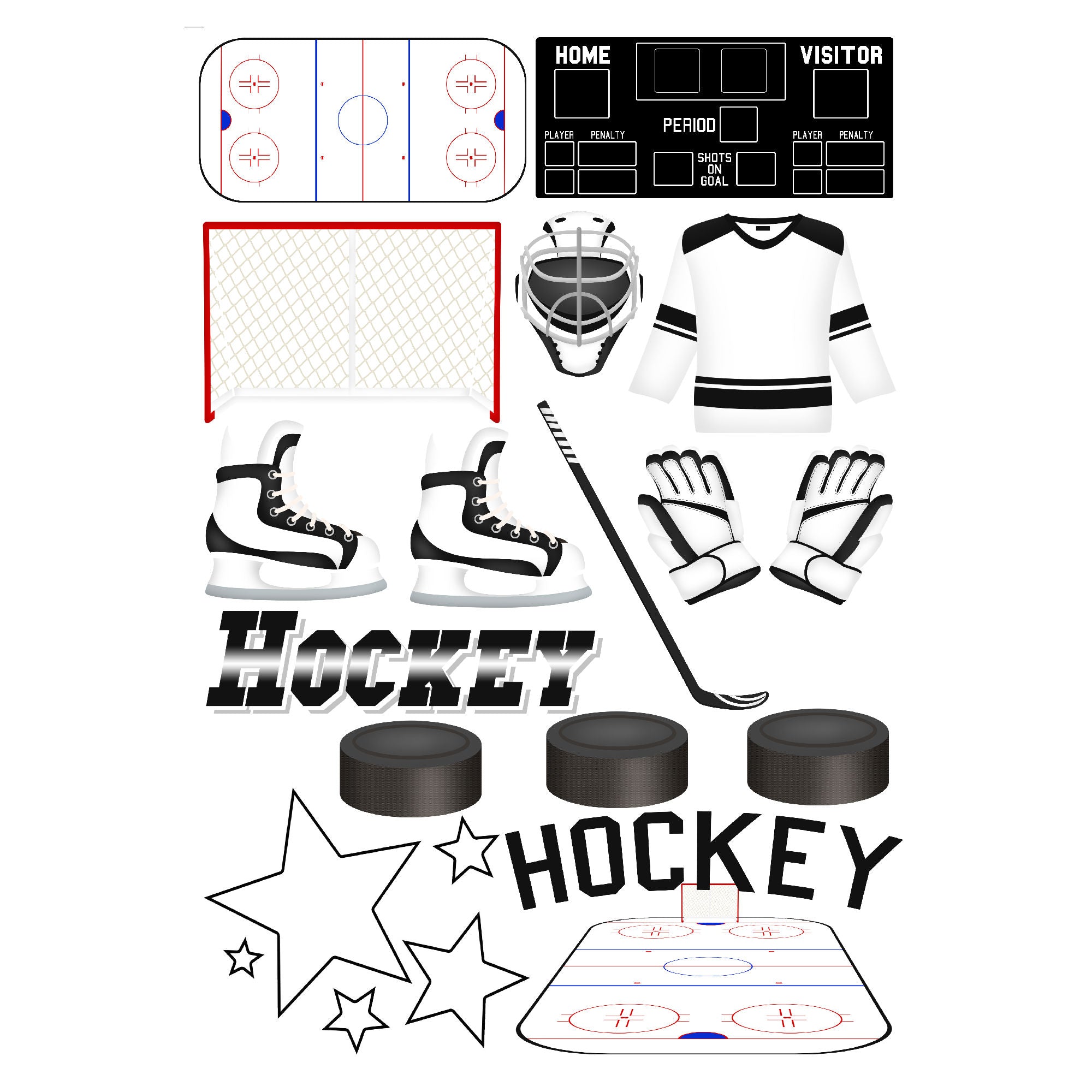 Hockey Season Collection Laser Cut Scrapbook Ephemera Embellishments by SSC Designs