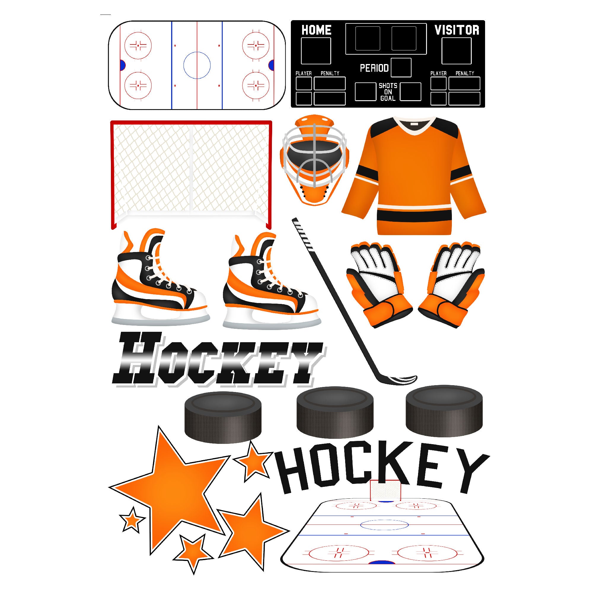 Hockey Season Collection Laser Cut Scrapbook Ephemera Embellishments by SSC Designs