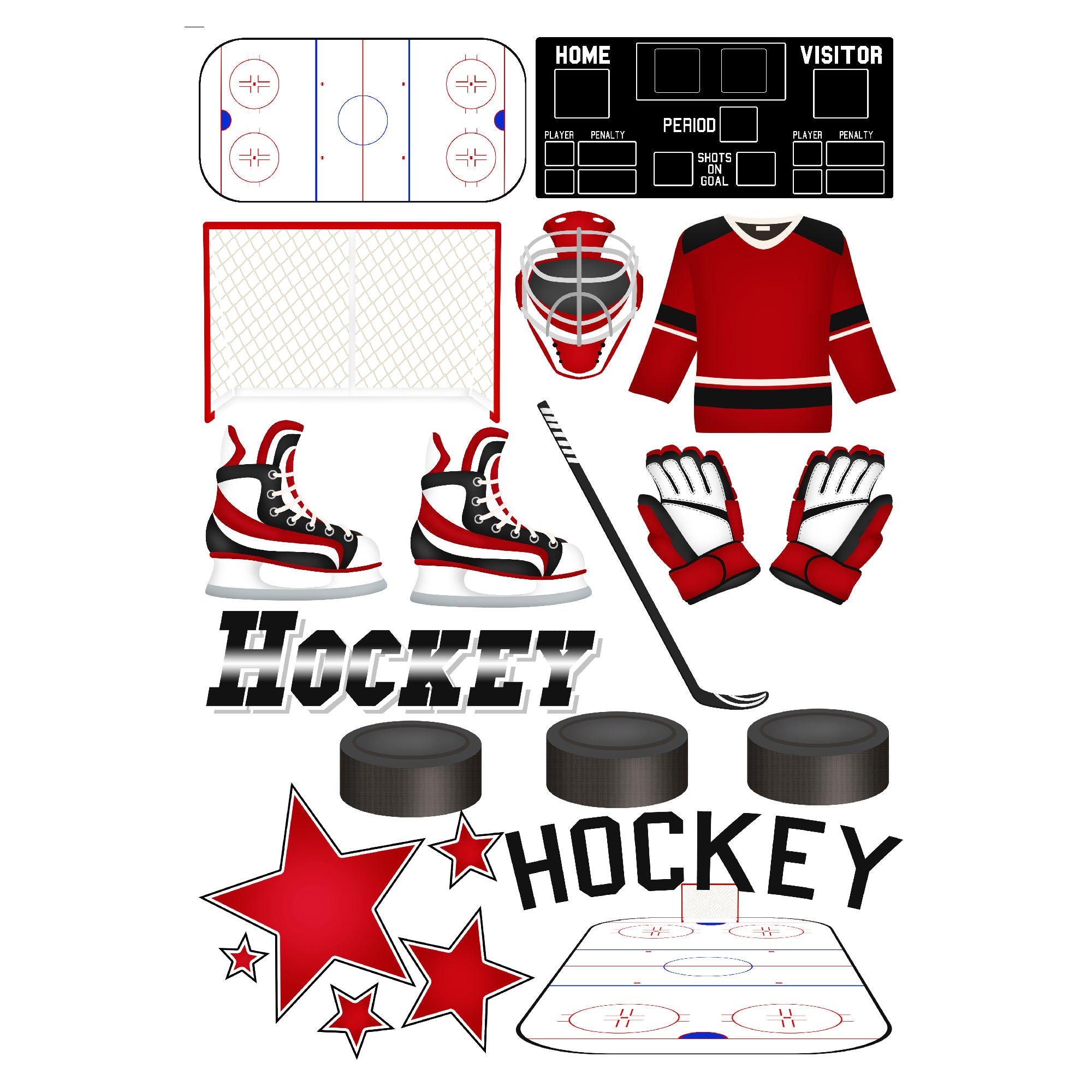 Hockey Season Collection Laser Cut Scrapbook Ephemera Embellishments by SSC Designs