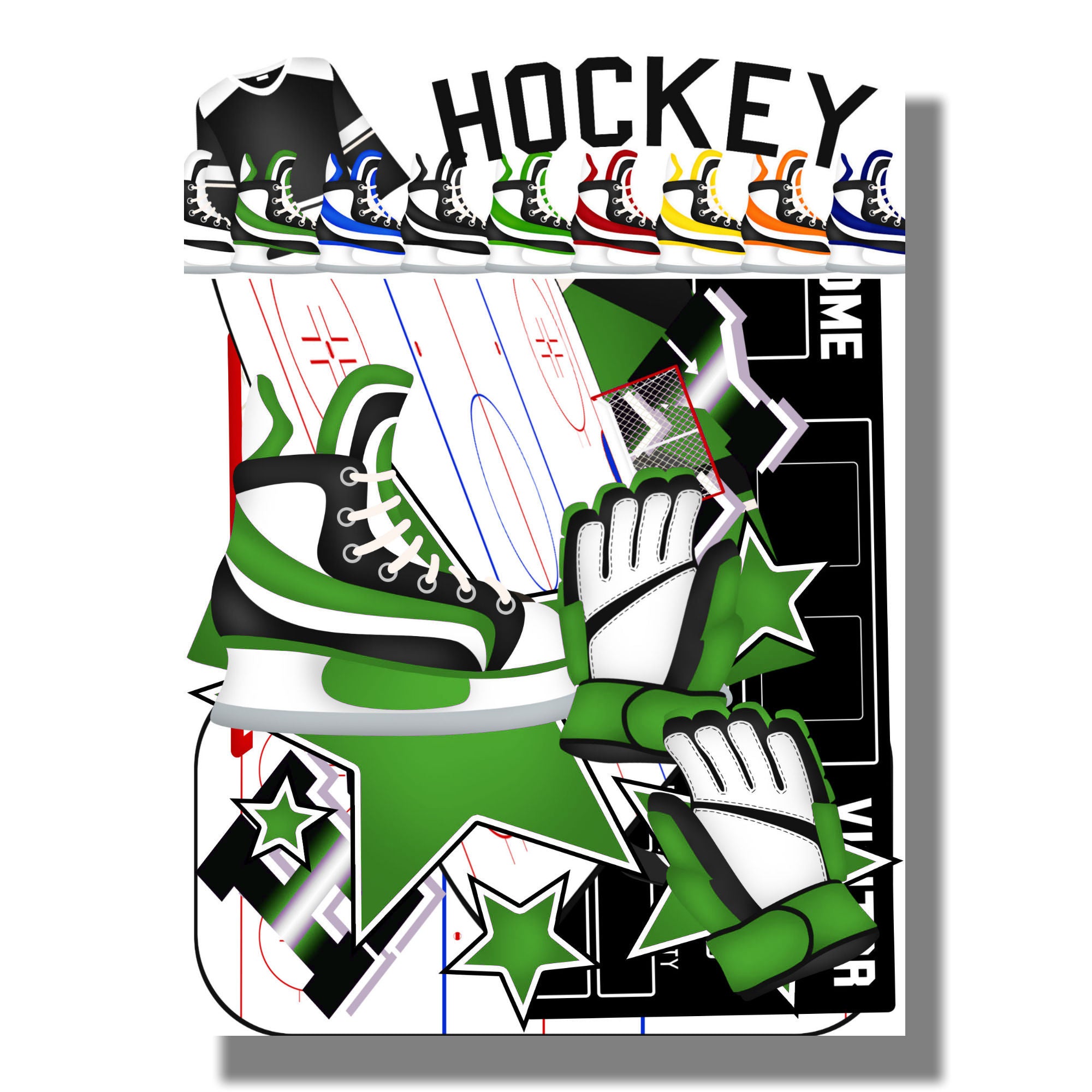 Hockey Season Collection Laser Cut Scrapbook Ephemera Embellishments by SSC Designs