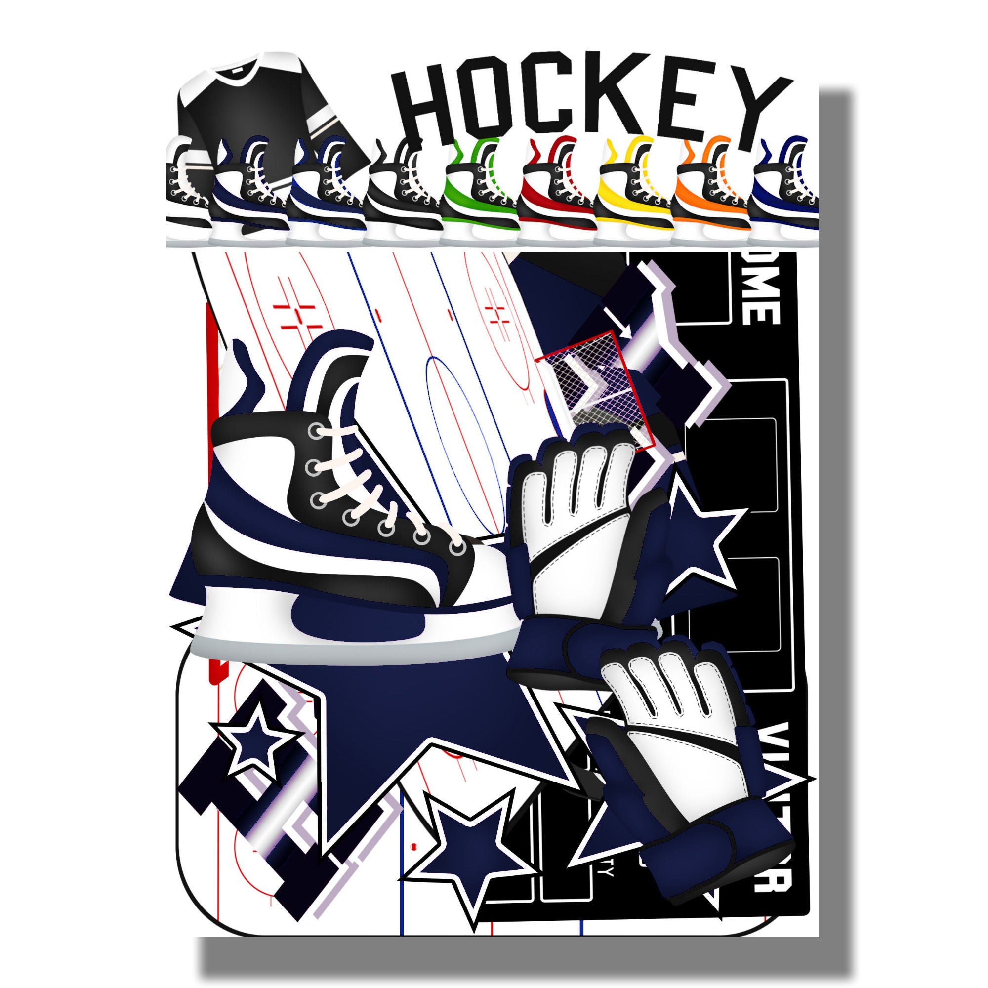 Hockey Season Collection Laser Cut Scrapbook Ephemera Embellishments by SSC Designs